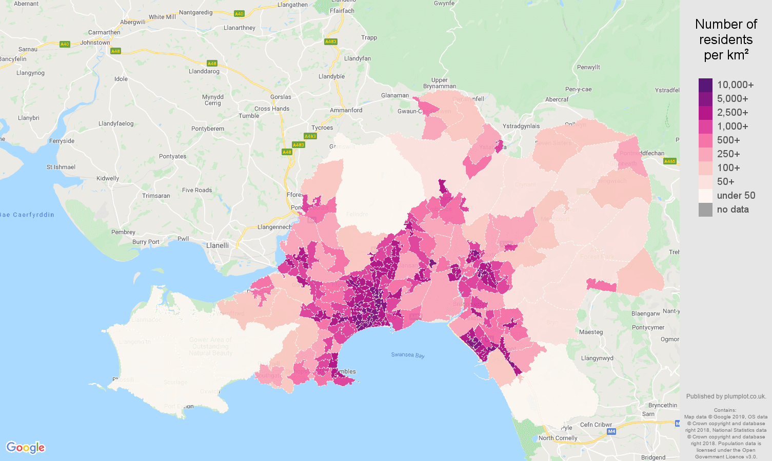 population stats in maps and graphs.