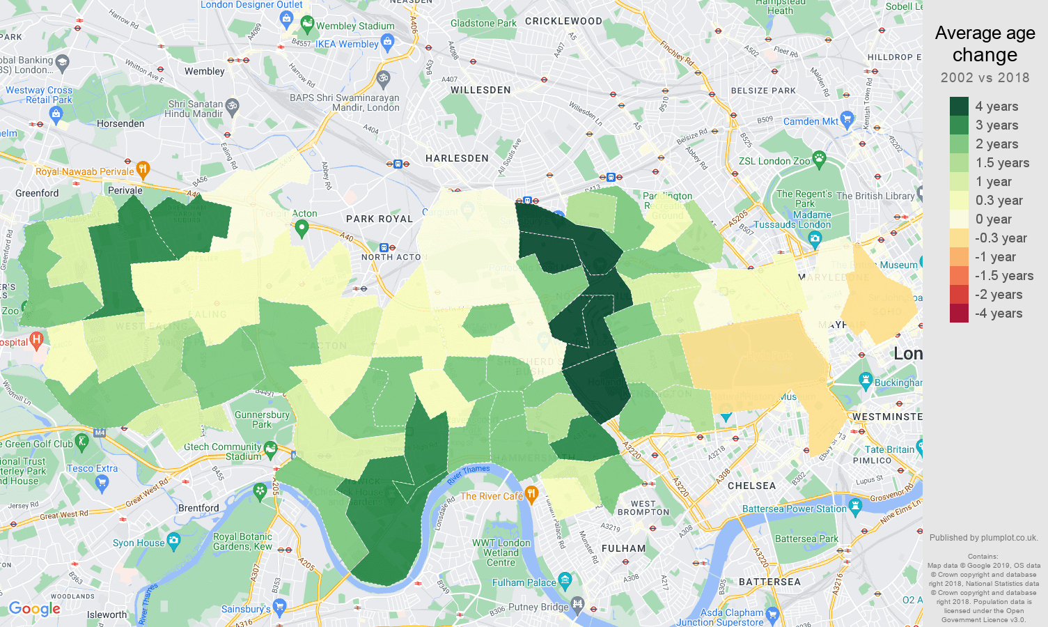 WestLondon population growth rates.