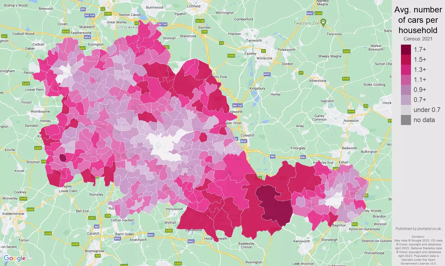 WestMidlandscounty Census 2021.