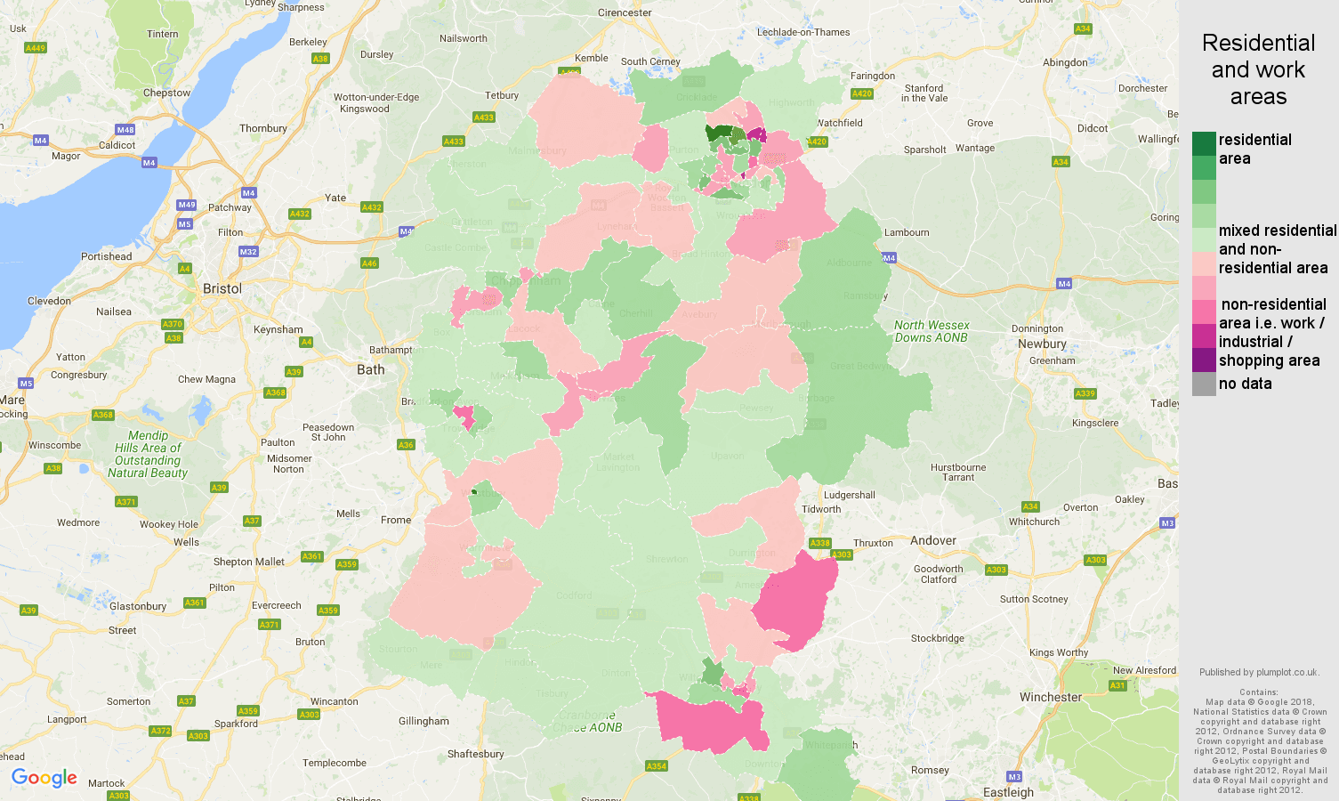 Free Detailed Road Map of Wiltshire County Maphill