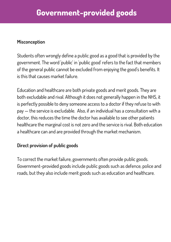 Public goods and governmentprovided goods economics notes explained