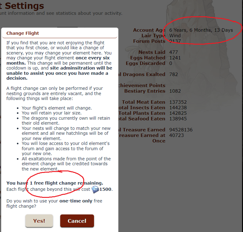 Who still has your free flight change? Flight Rising Discussion