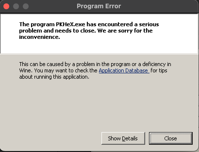 Wine Compatibility Error w/ PKHeX PKHeX Project Pokemon Forums