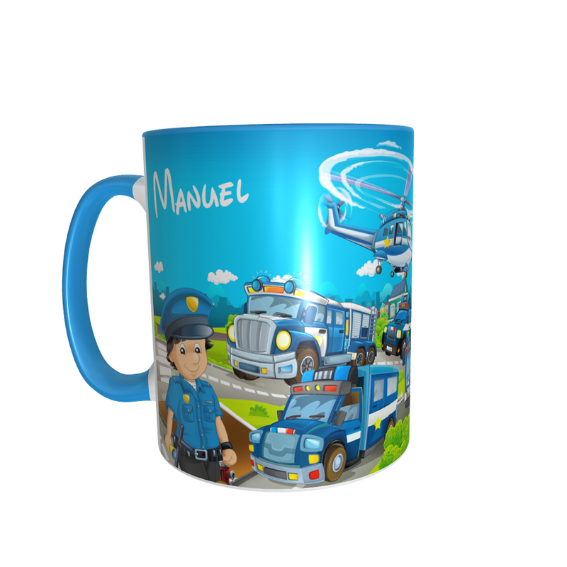 Kindertasse mit Wunschnamen,Kinderbecher,Kindergartentasse,Polizei