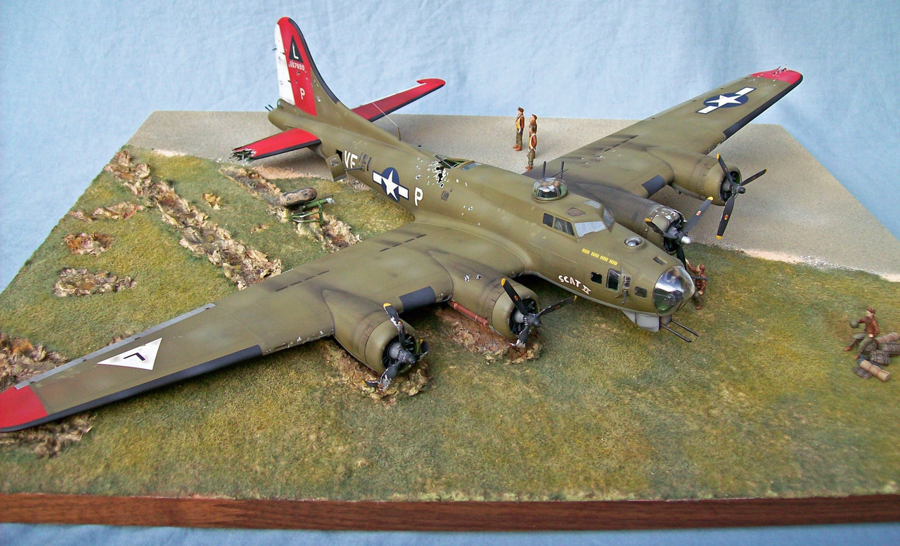 Finished Photos of 1/48 Scale B17G Diorama "The Final Landing" Ready For Inspection