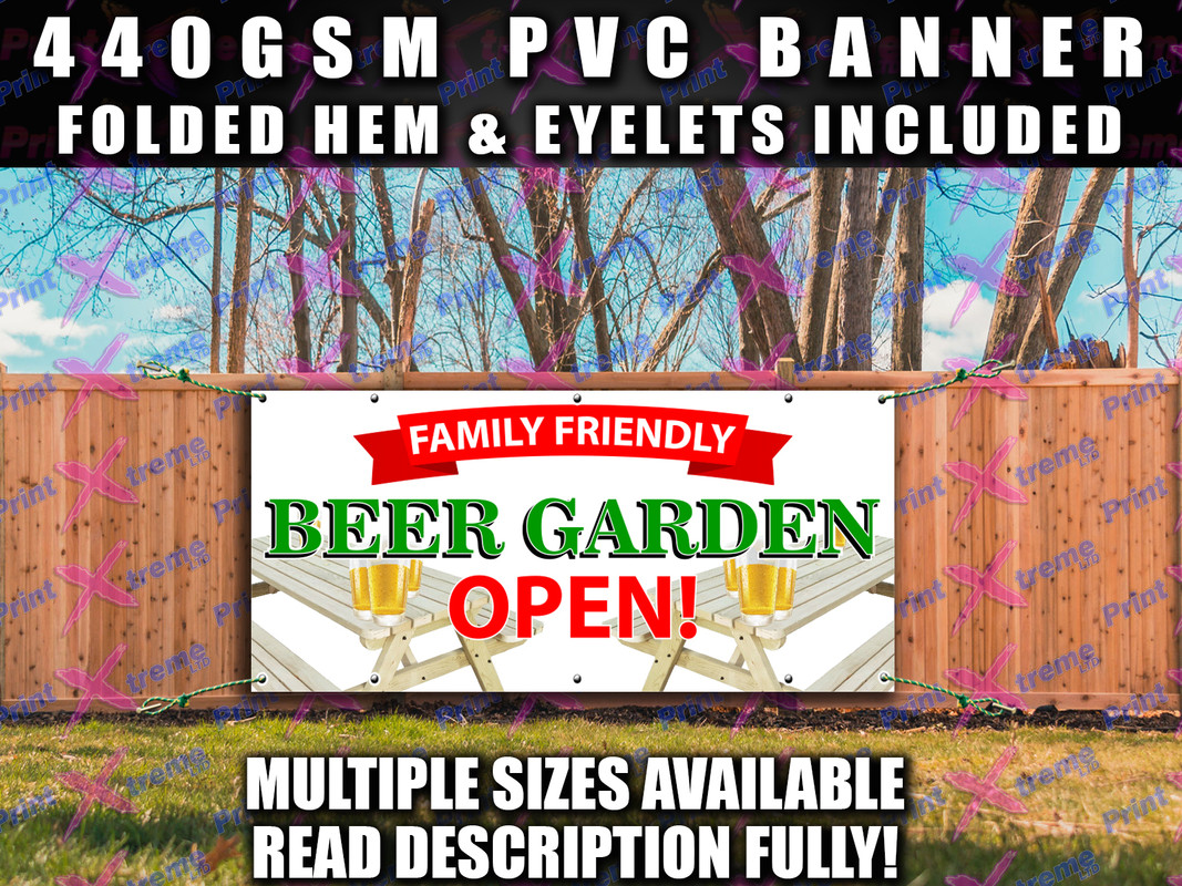 PUB BEER GARDEN FAMILY FRIENDLY BANNER SIGN SIGNS Indoor Outdoor Shop PVC
