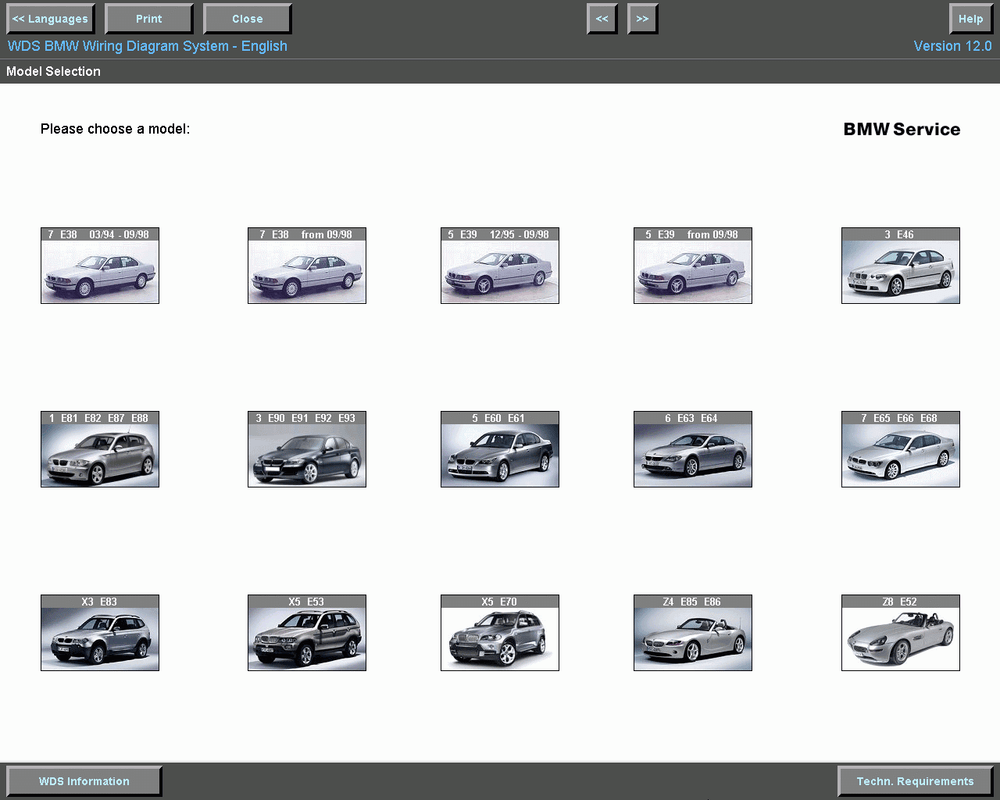 BMW WDS Wiring Diagrams V12 [09.2007]