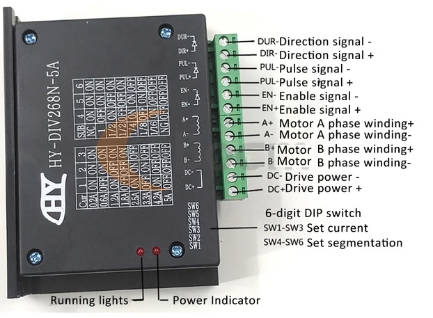 Stepper Motor Driver HY-DIV268N-5A Subdivision Type Two-Phase Hybrid