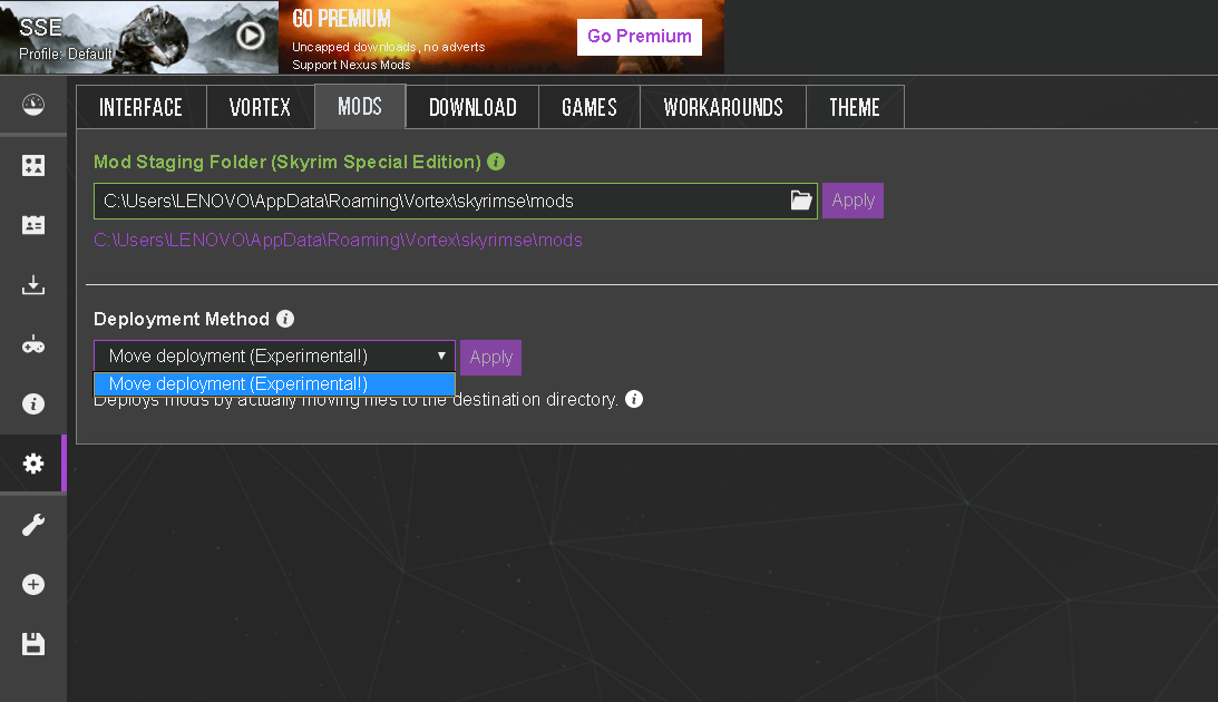 Only "Move Deployment (Experimental)" available? Vortex Support The