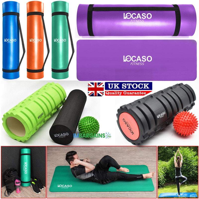 Fitness, Running & Yoga Yoga Mat for Pilates Gym Exercise Carry Strap