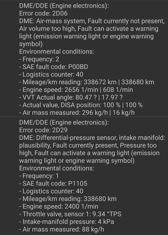 Air mass codes after taking off valve cover (e90) r/BmwTech