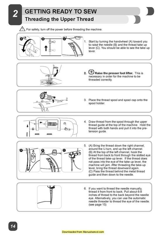 Singer 3342 Fashion Mate Sewing Machine Threading Guide