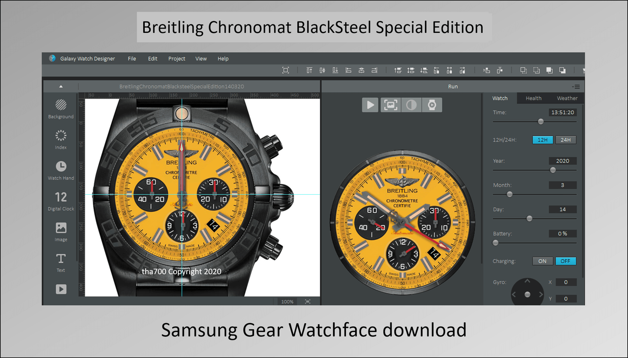 Download the Breitling Chronomat Blacksteel Special Edition watchface