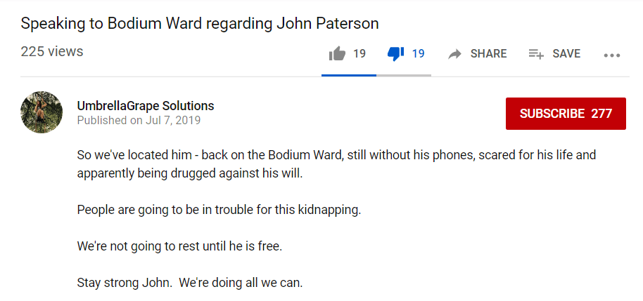 John Paterson sectioned under Mental Health Act HOAXTEAD RESEARCH