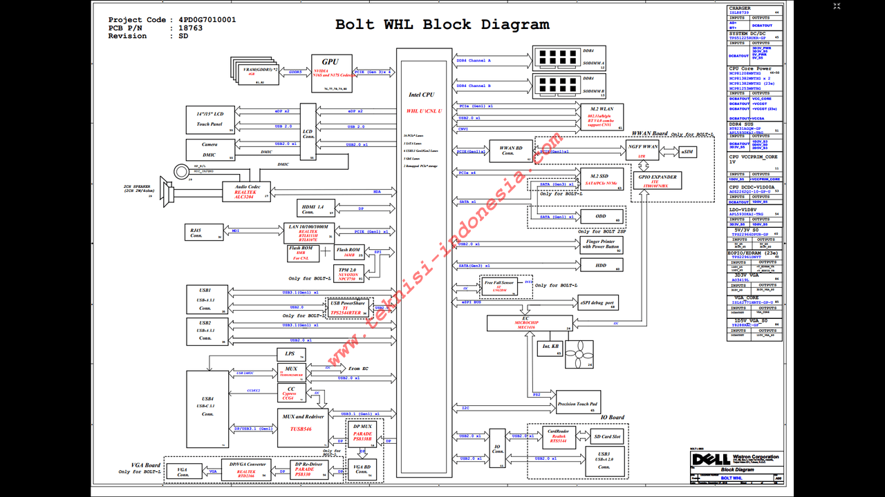 Dell Inspiron 5583 and 5584 - Bolt WHL - 18750-1 - 18763-1 - 17931-1