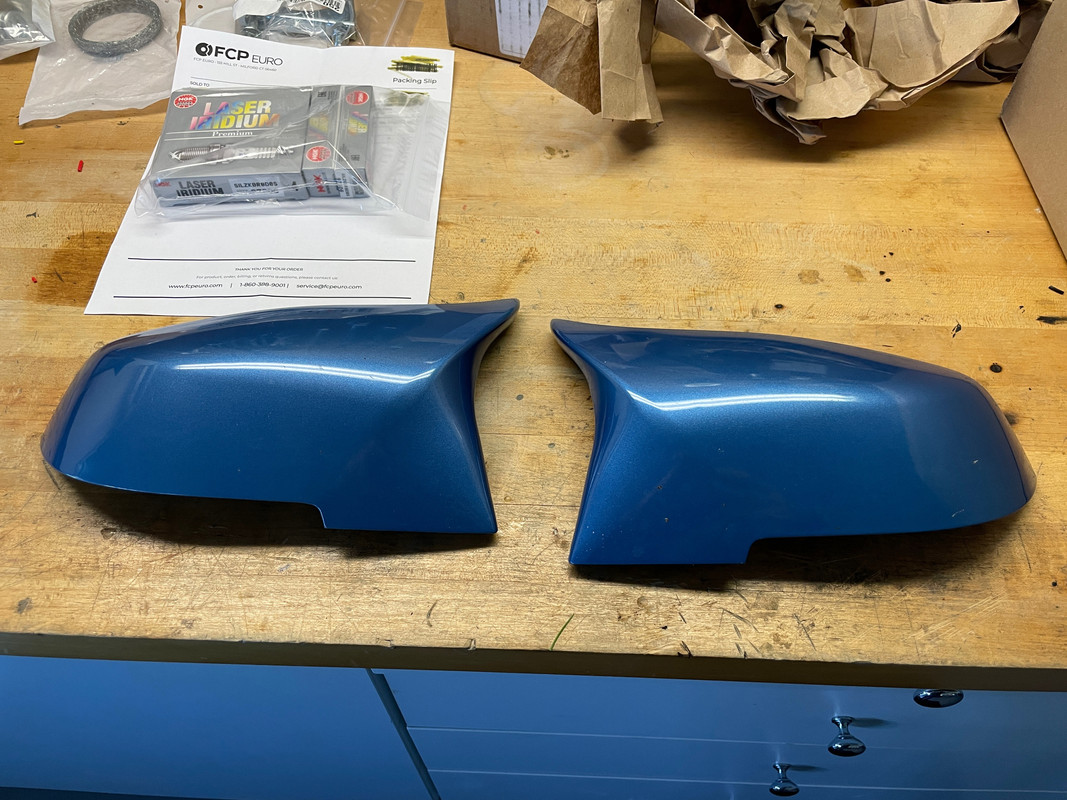 FS Estoril Blue M style Mirror caps