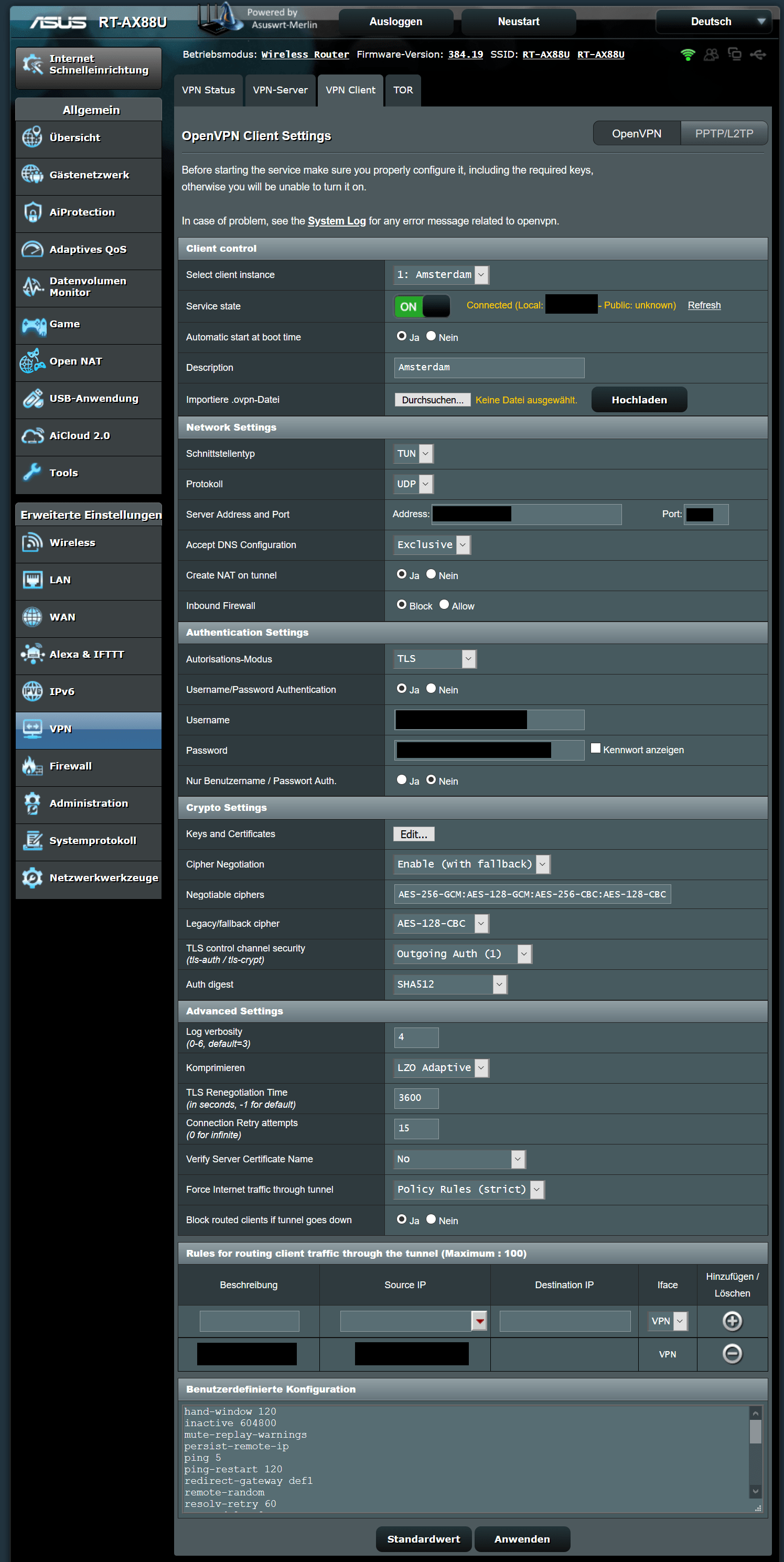 ASUS_RTAX88U Tutorial (Kompletter Traffic über VPN) Perfect Privacy