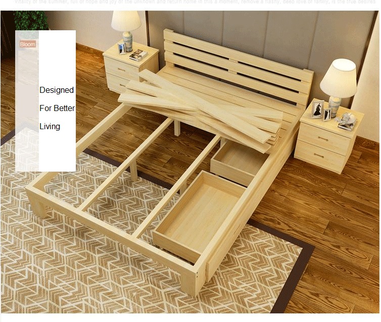 OSUKI Pine Wood Queen Size Bed Frame 200 x 150cm