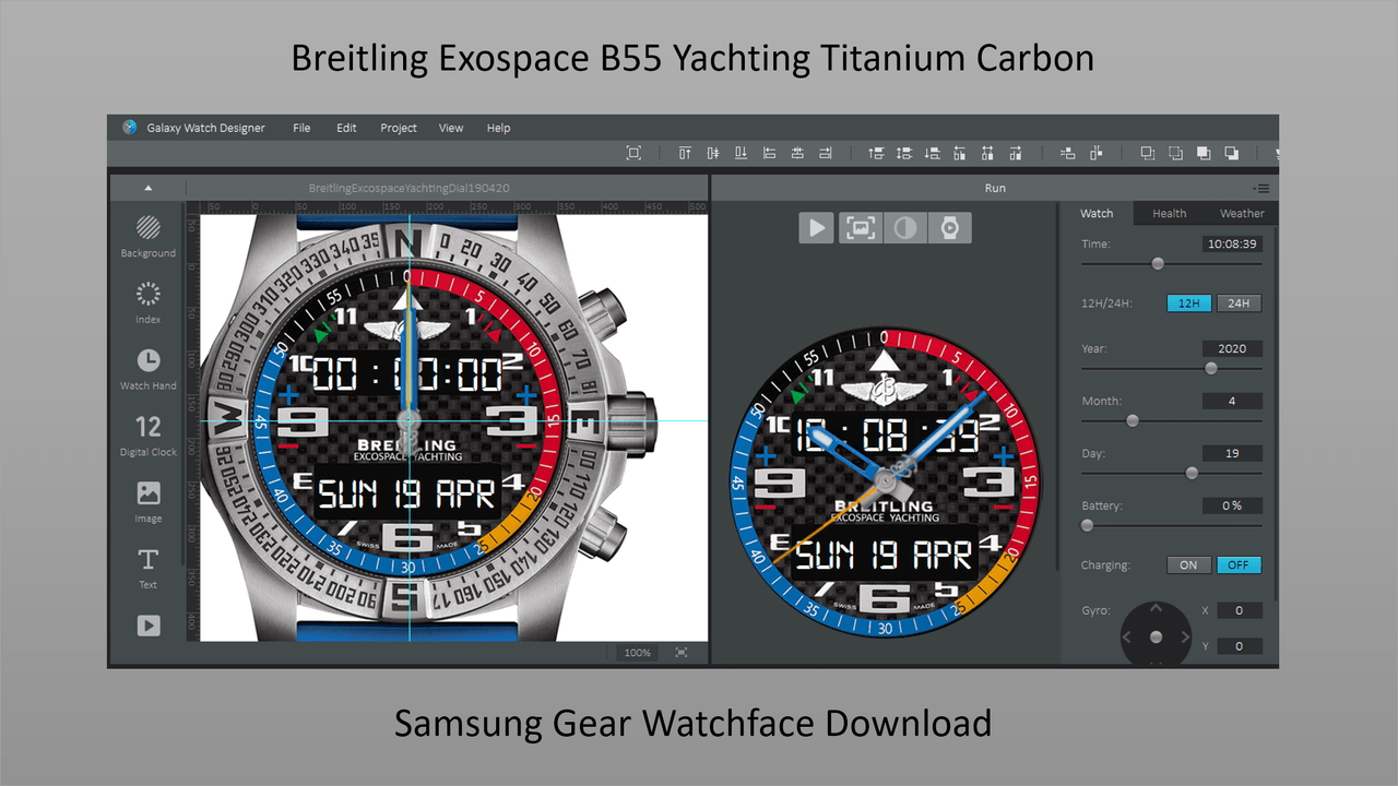 Download the Breitling Exospace B55 Yachting Titanium Carbon