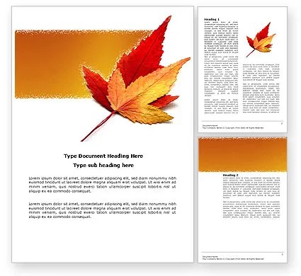 Autumn Foliage Word Template 03821 | PoweredTemplate.com