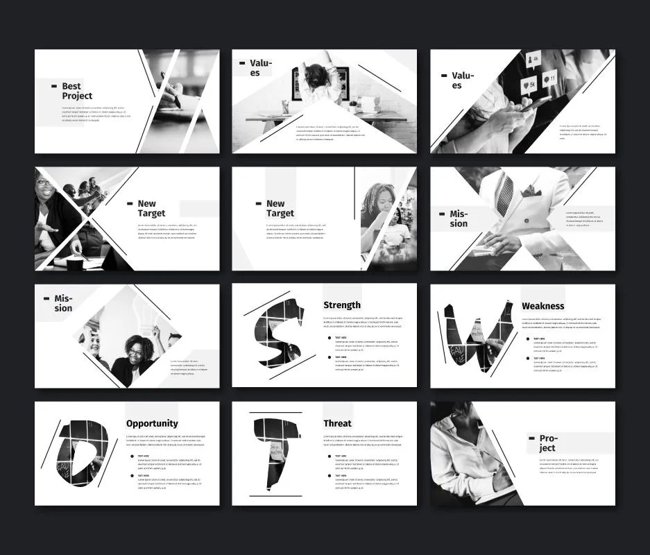 Black White Business Google Slides Template Presentation Template 75148