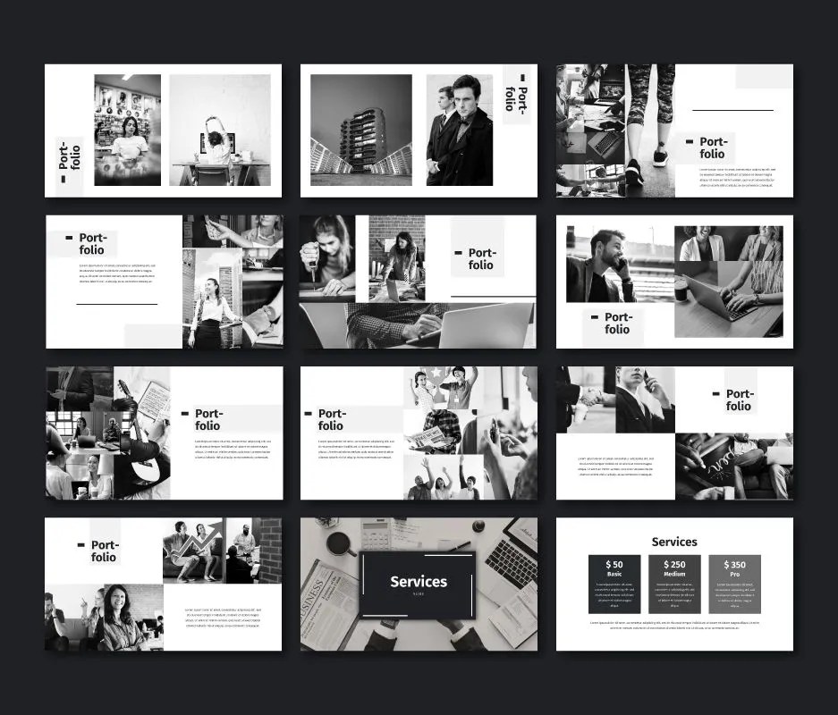 Black White Business Google Slides Template Presentation Template 75148