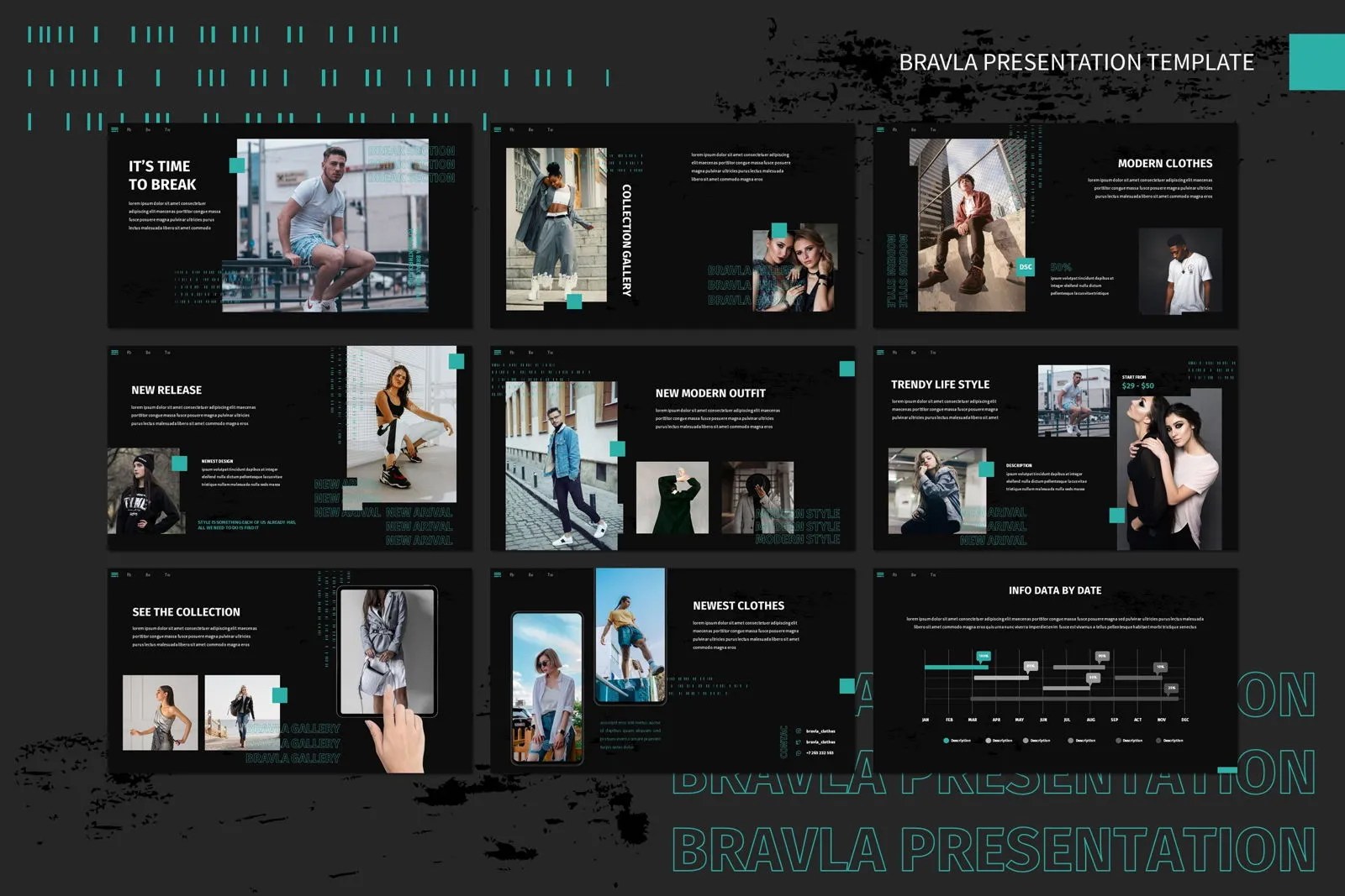Bravla - Powerpoint Template por Invisual Studio en PoweredTemplate
