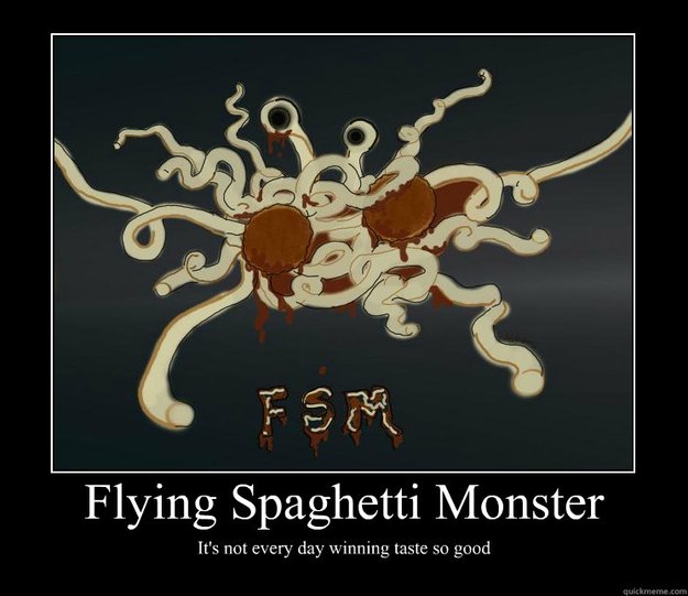 flying spaghetti monster its not every day winning taste so