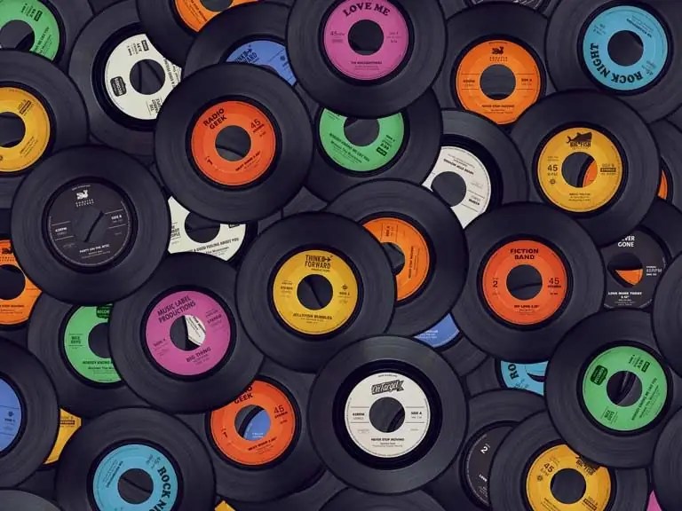 Vinyl record size description, measurements in centimeters, cover