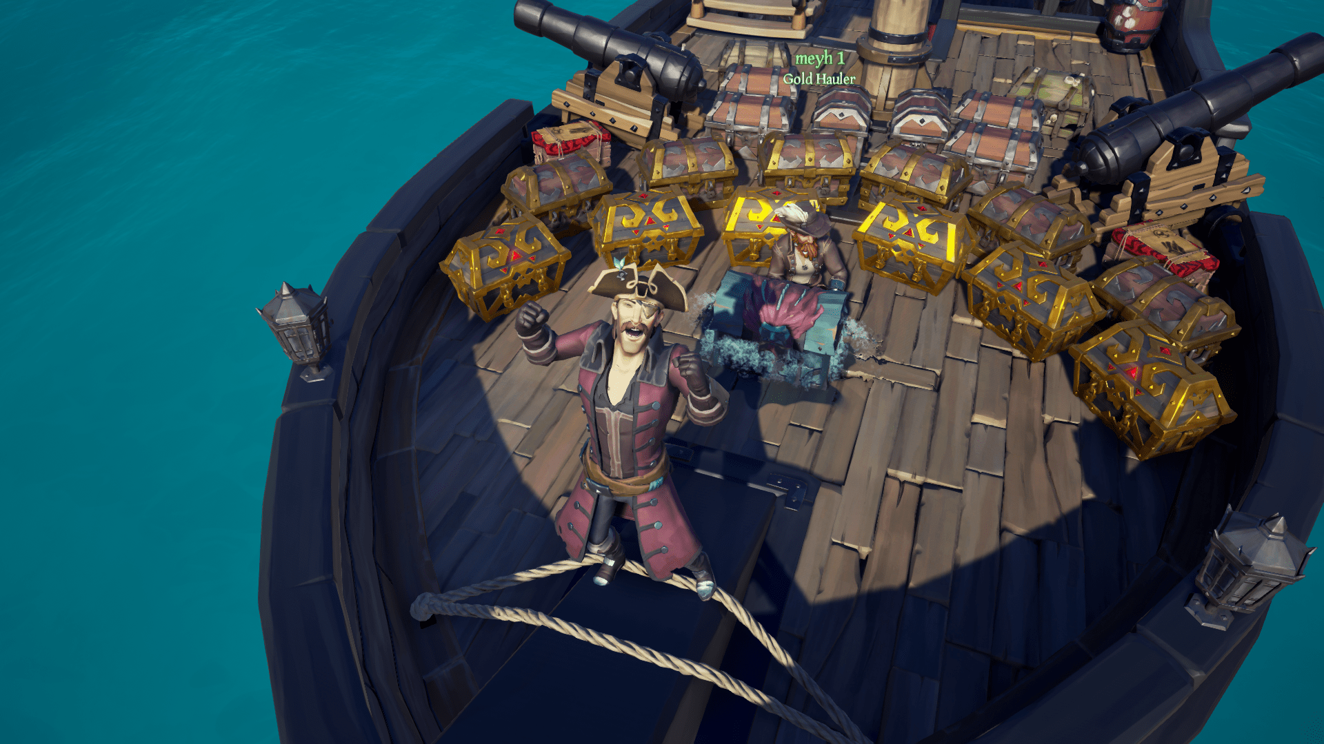 Managed to get the 20 chests achievement with a 2 man sloop crew in 1