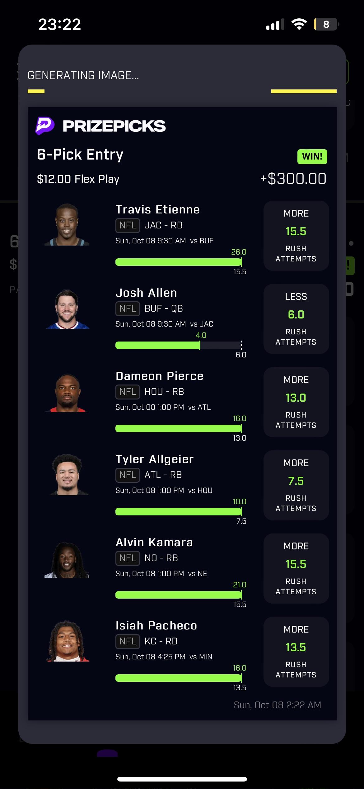 Rush attempts FTW r/PrizePicks