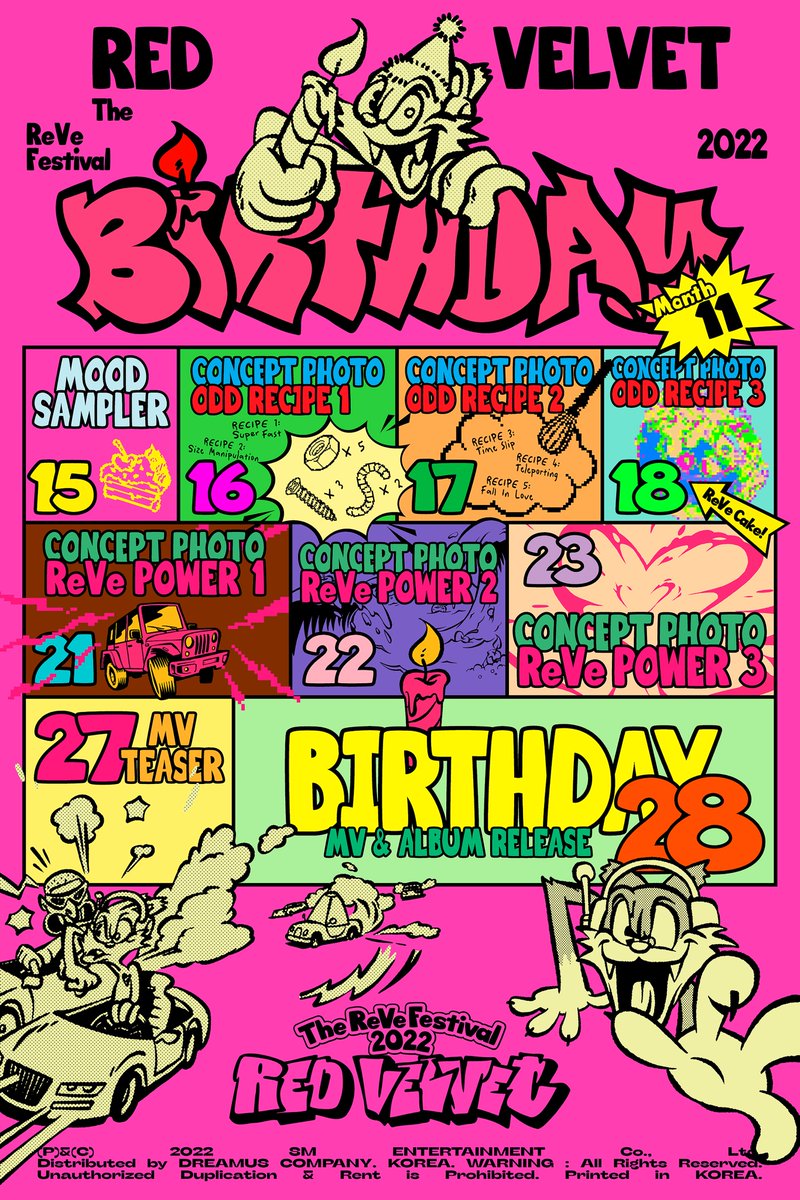 Red Velvet The ReVe Festival 2022 Birthday (Teaser Schedule Poster