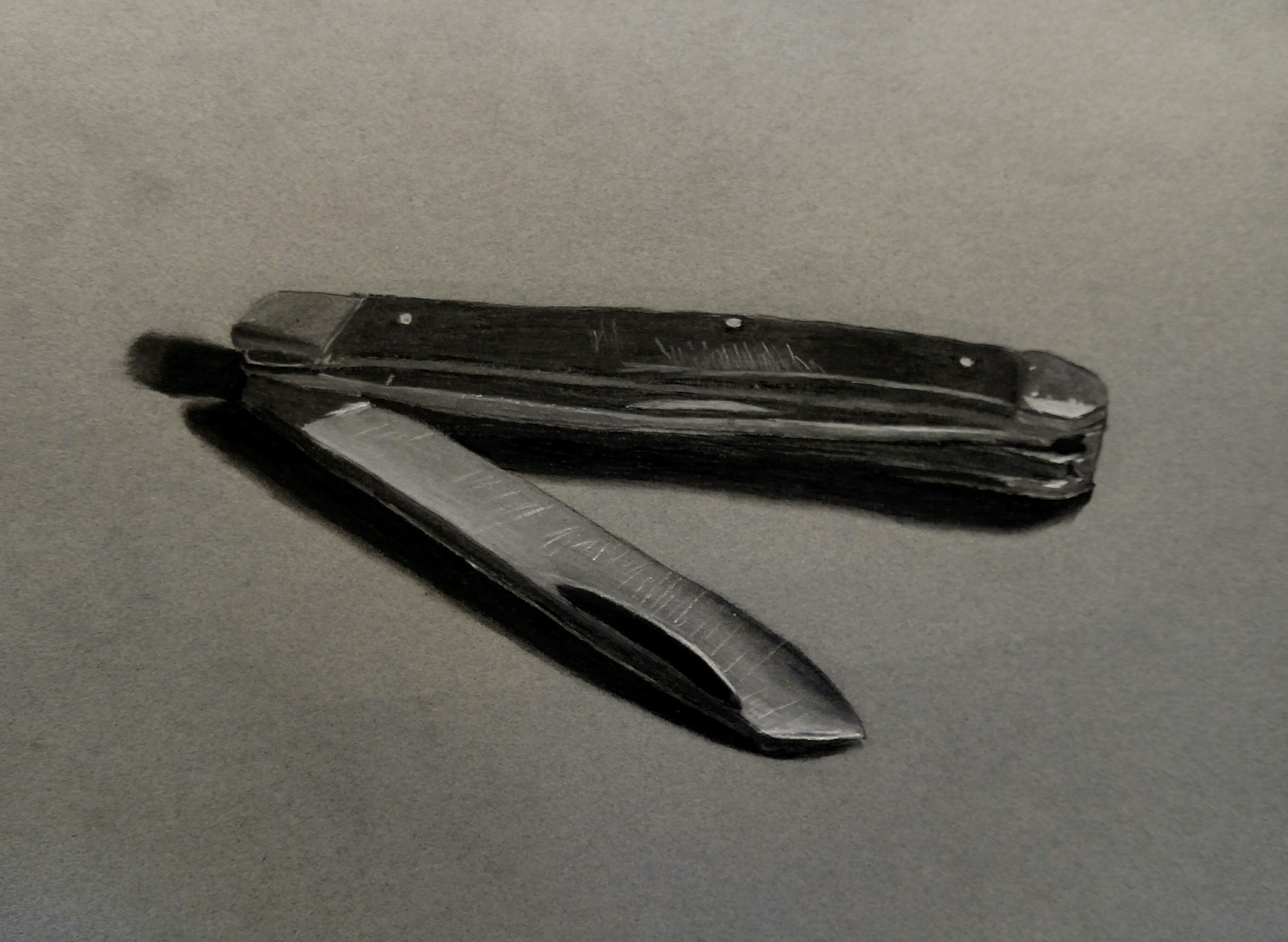 Pocket Knife, Charcoal, 8.5x11 r/Art