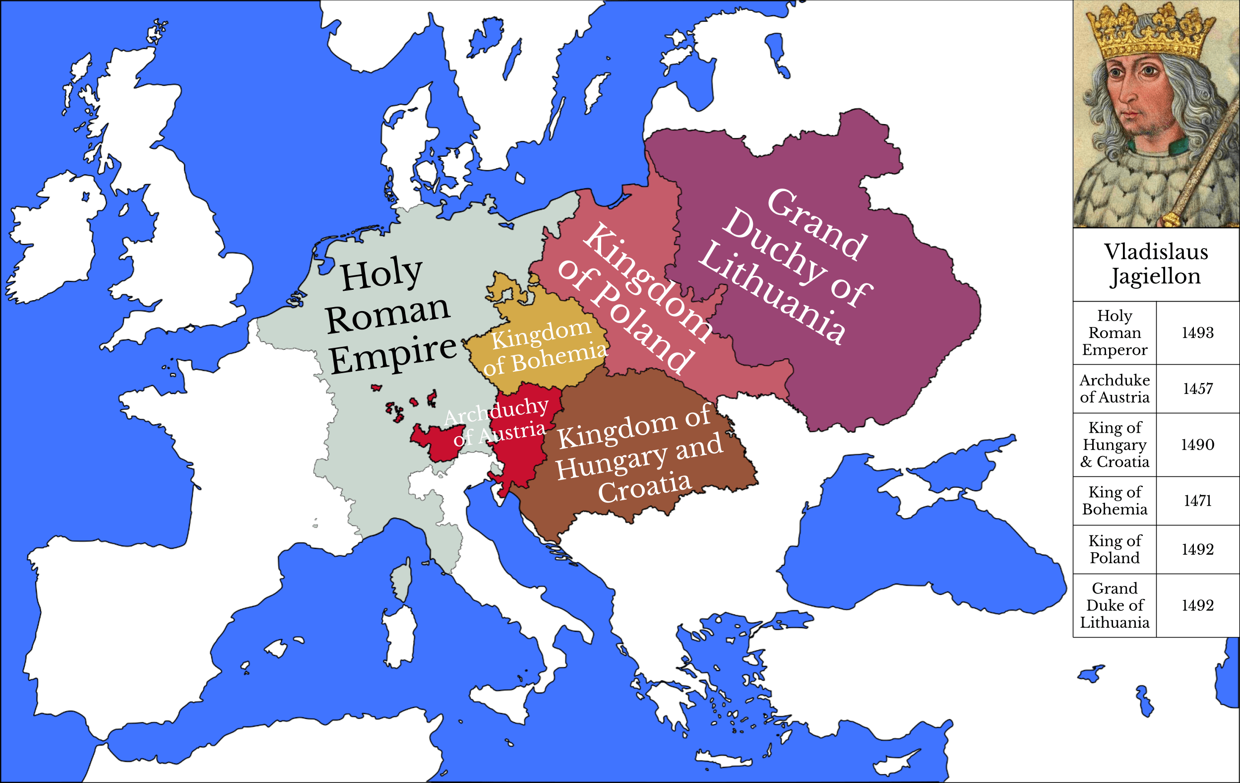 The HolyRomanAustroHungarianCroatianBohemianPolishLithuanian