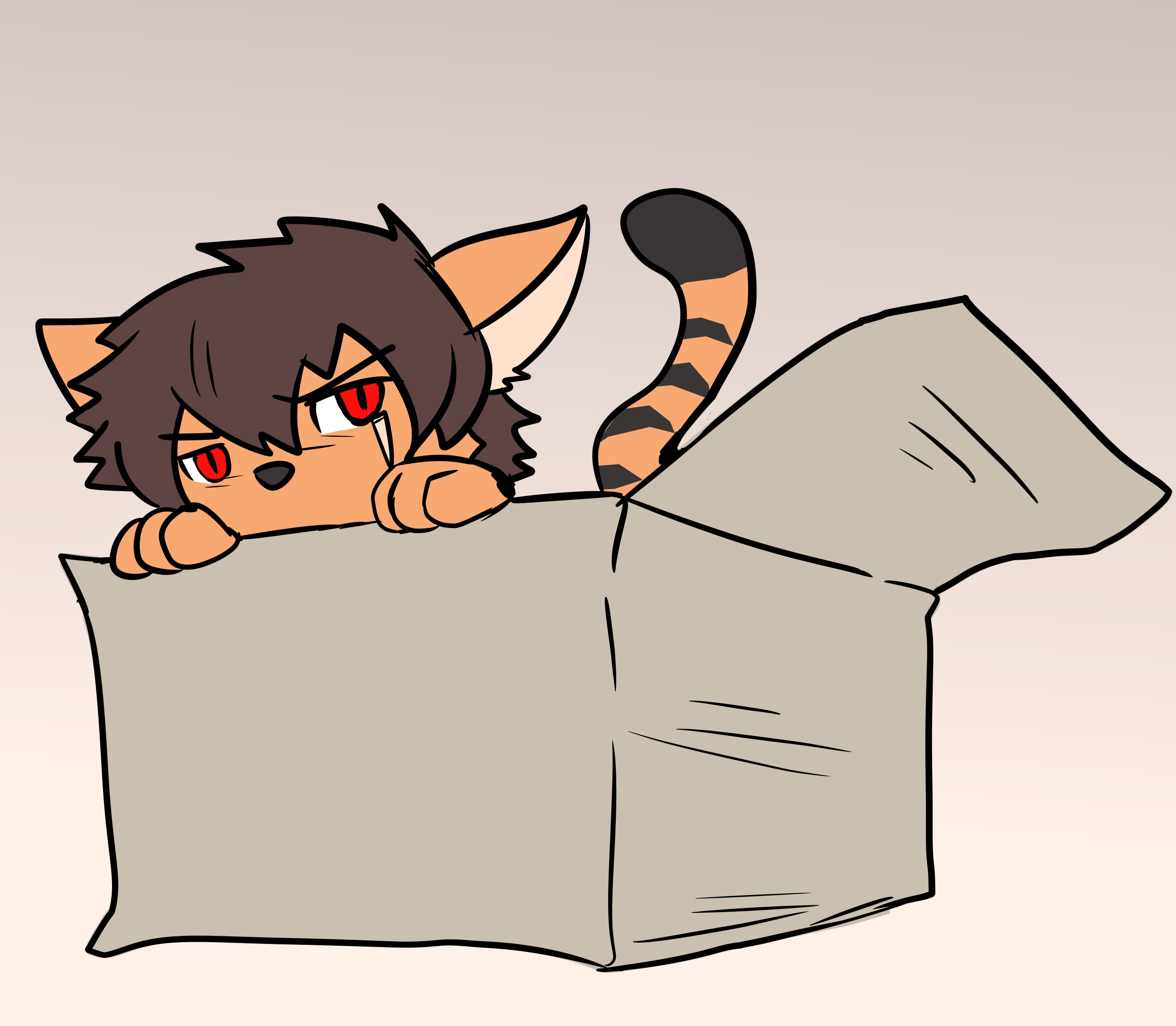 A feline inside the box. art by me r/furry