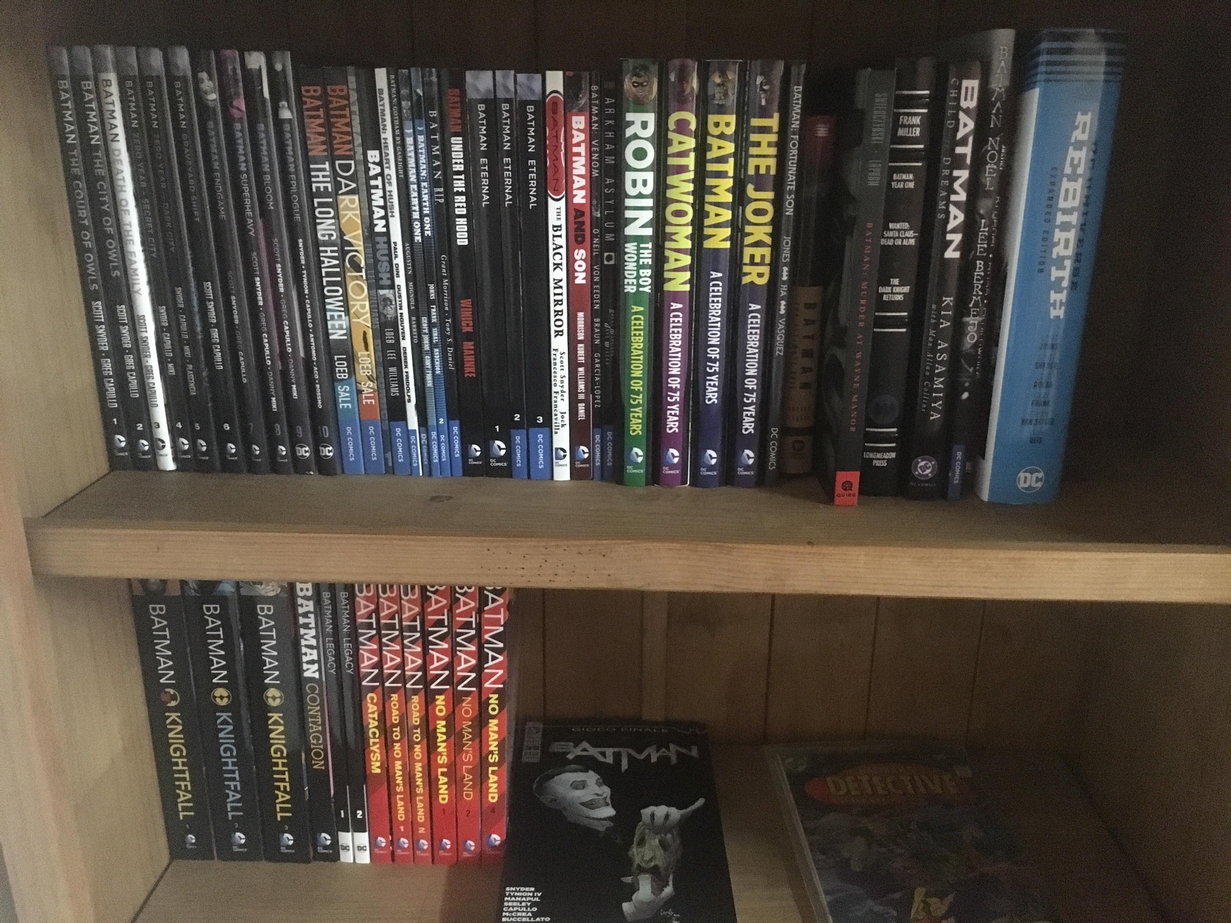 My modest graphic novel collection. r/batman