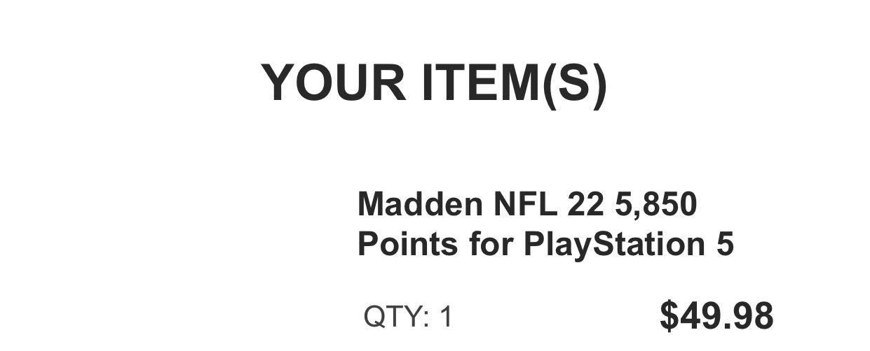 Is it possible to use my Madden NFL 22 5,850 Points Code for any