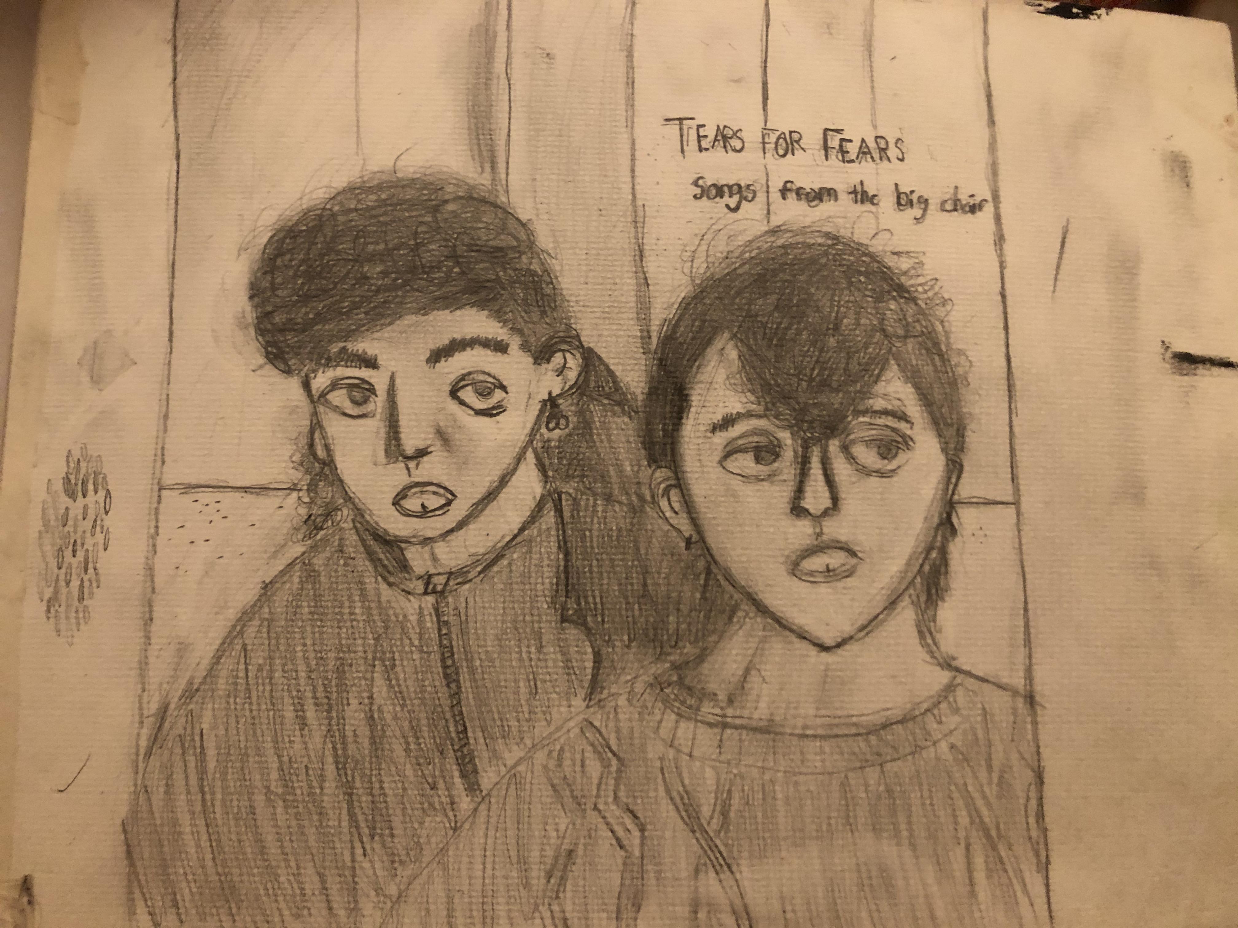 18+ hour drawing of the songs from the big chair album cover! hope you