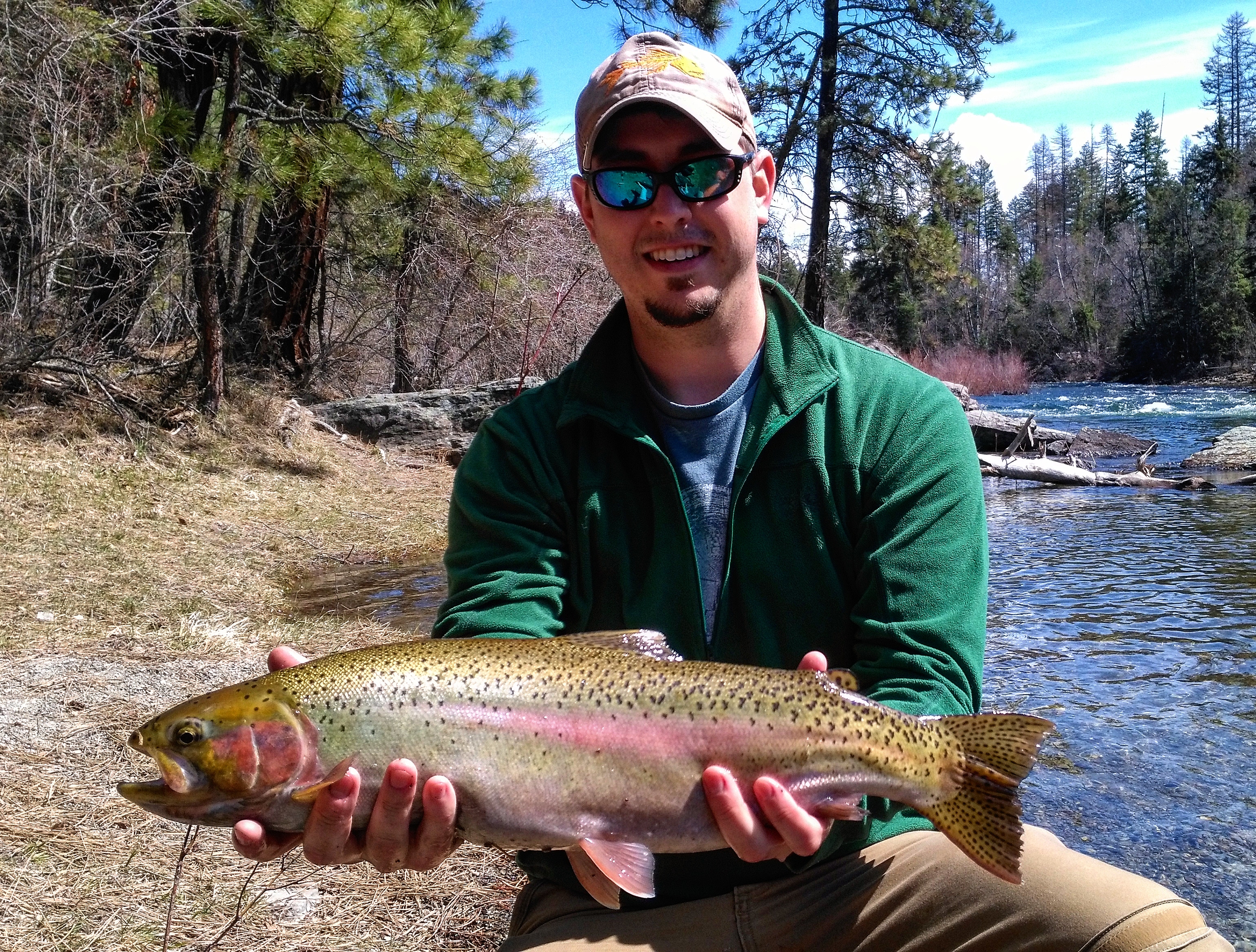 Took my buddy out this morning and he landed his PB Rainbow Trout. N.W