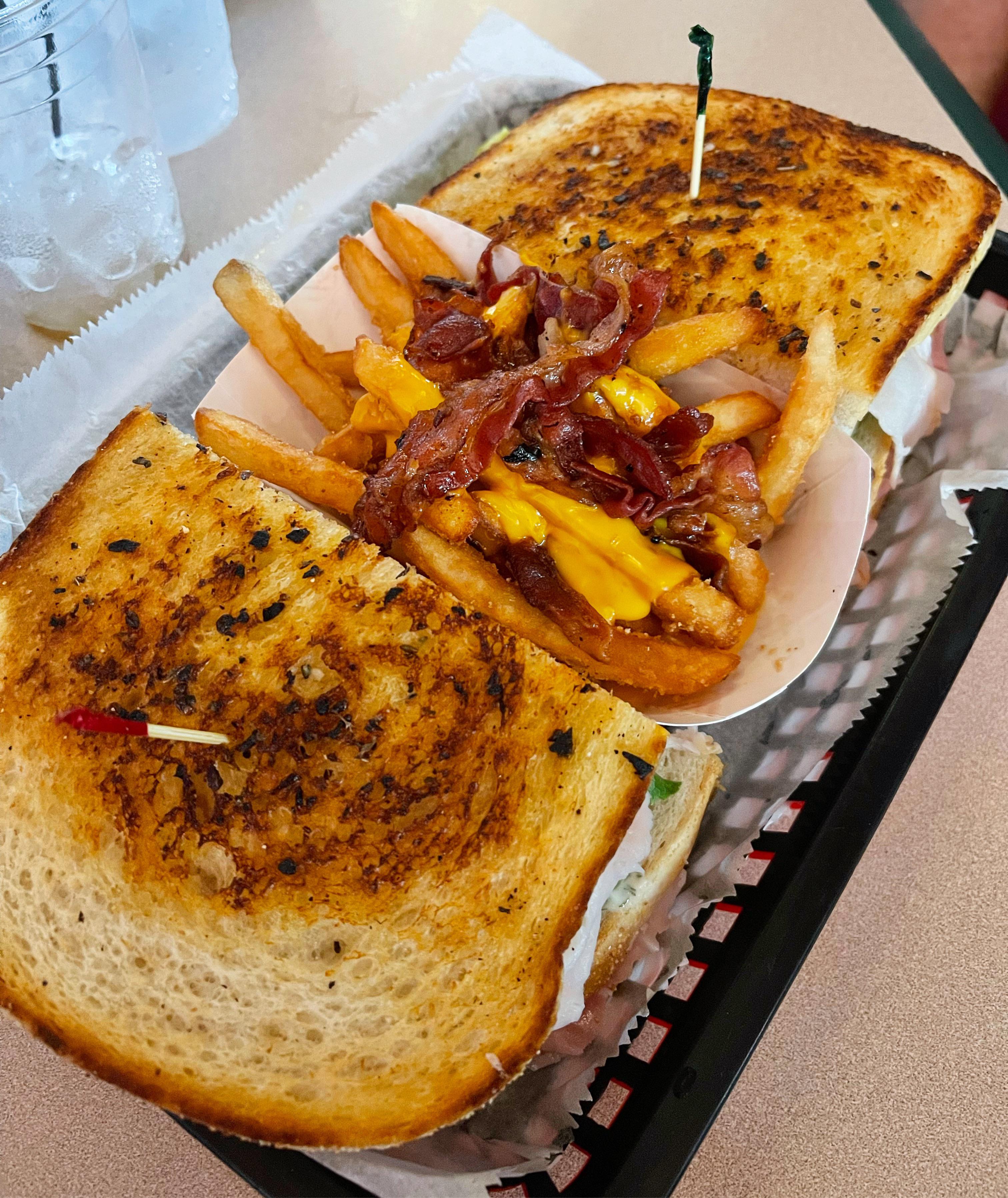 [i ate] a club sandwich with loaded fries r/food