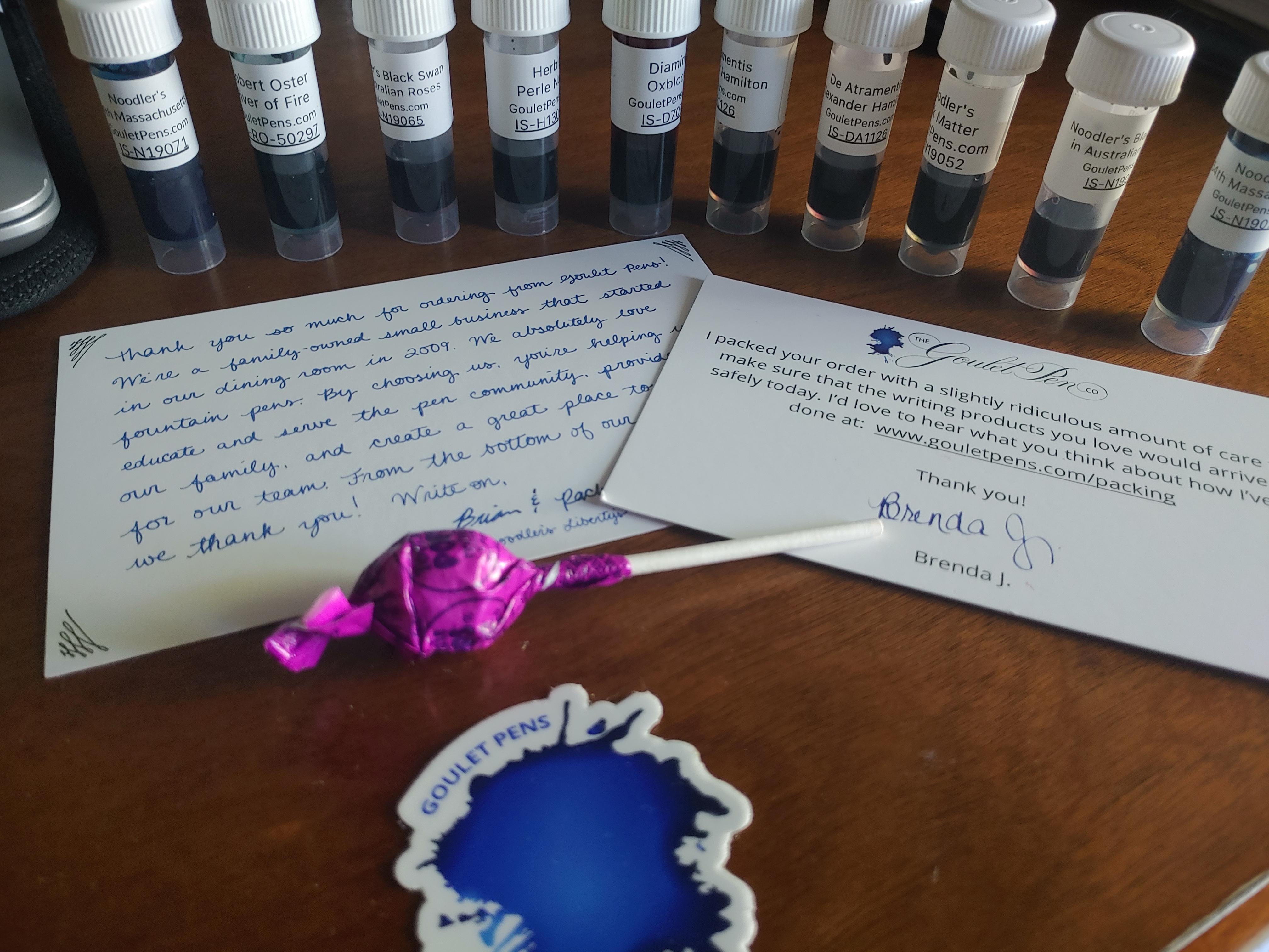 NID First order from Goulet Pens! This is the kind of customer service