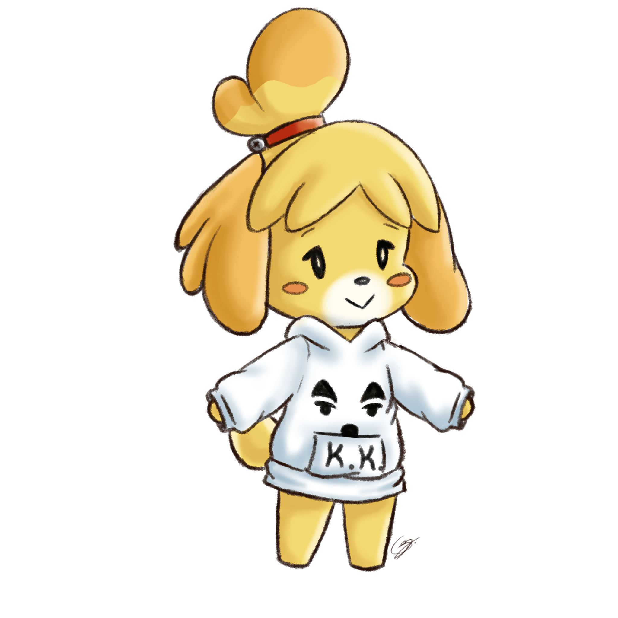 Isabelle wearing a K.K. Slider Hoodie! r/AnimalCrossing