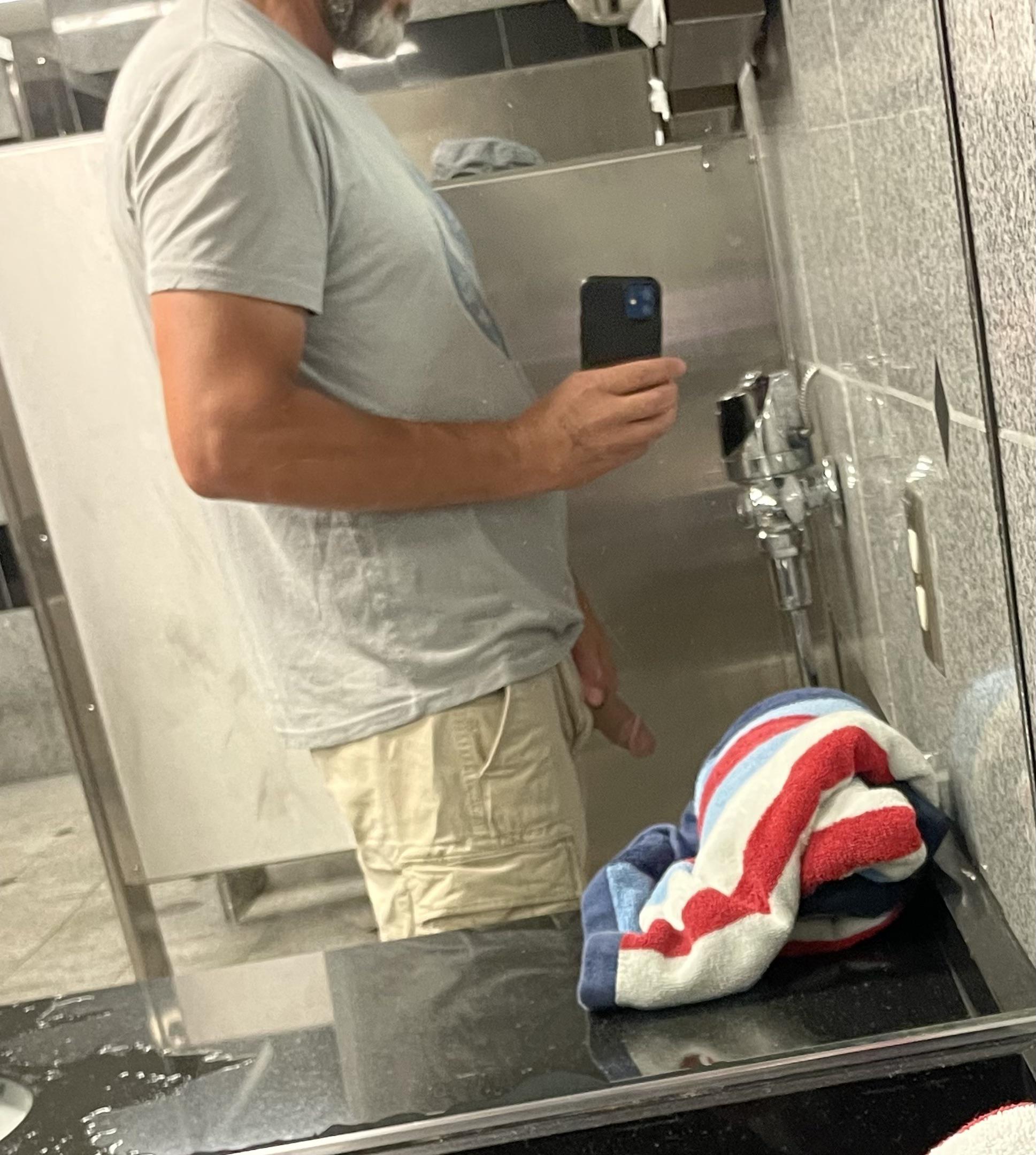 Mirror to urinal. : CommunalUrinals