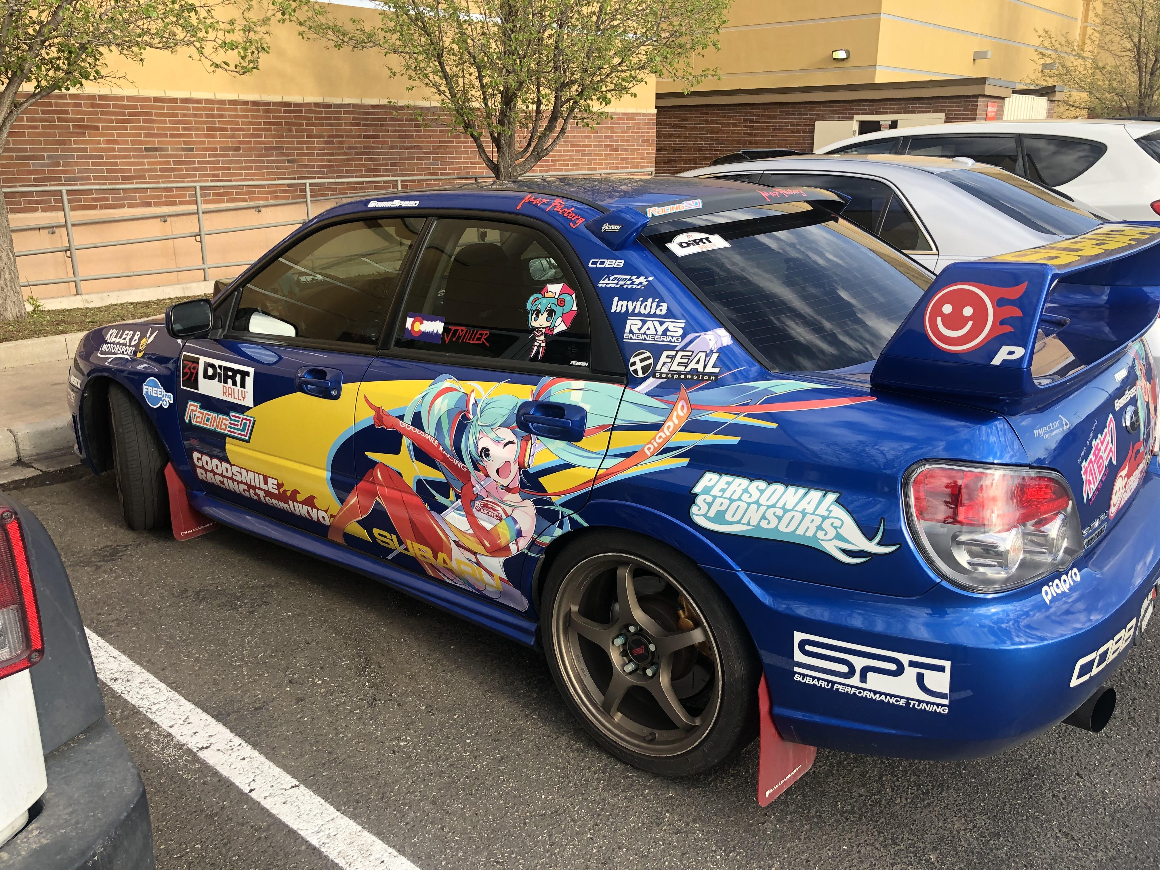 You can image Racing Miku with Subaru Itasha