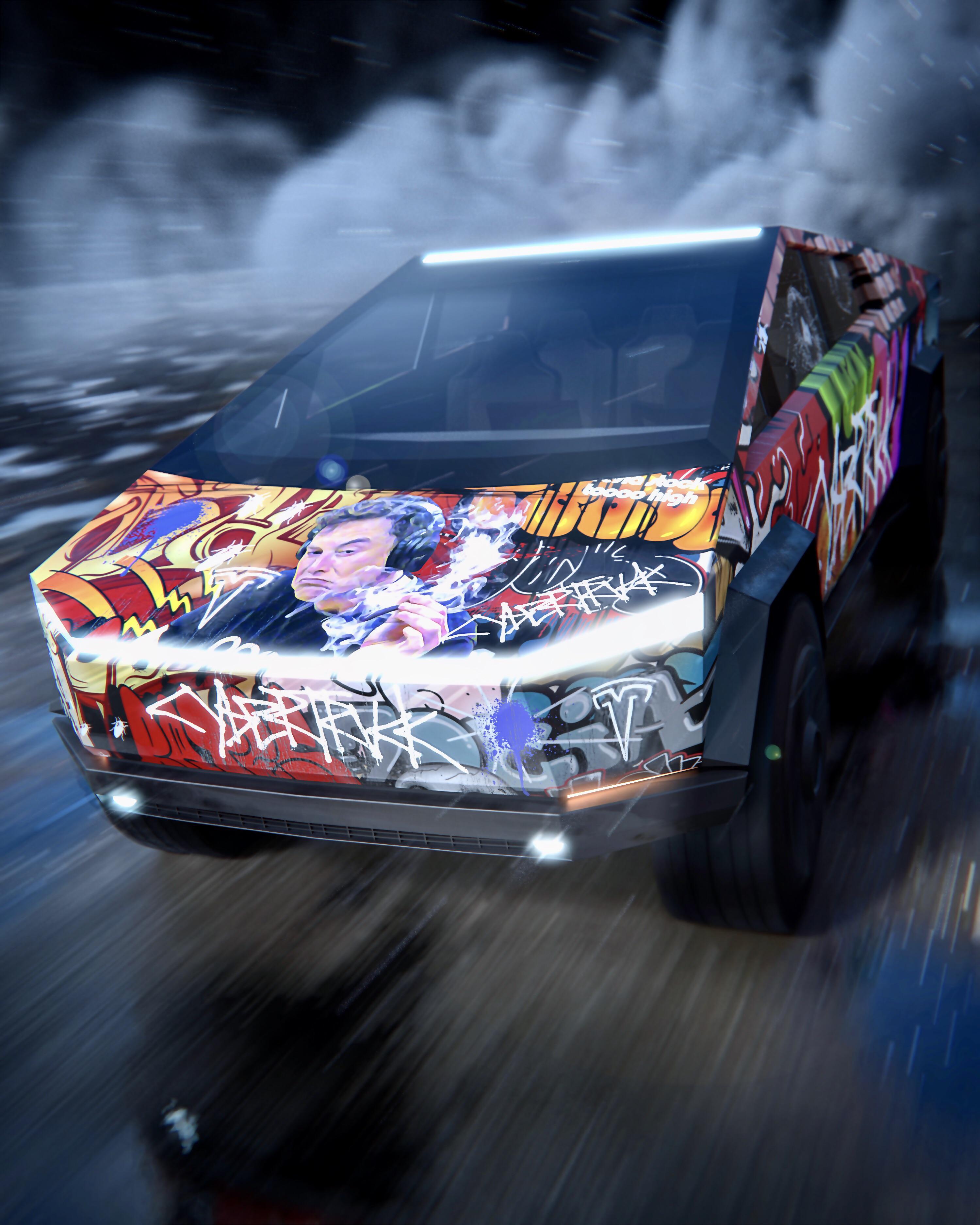 Awesome Cybertruck paint job! r/cybertruck