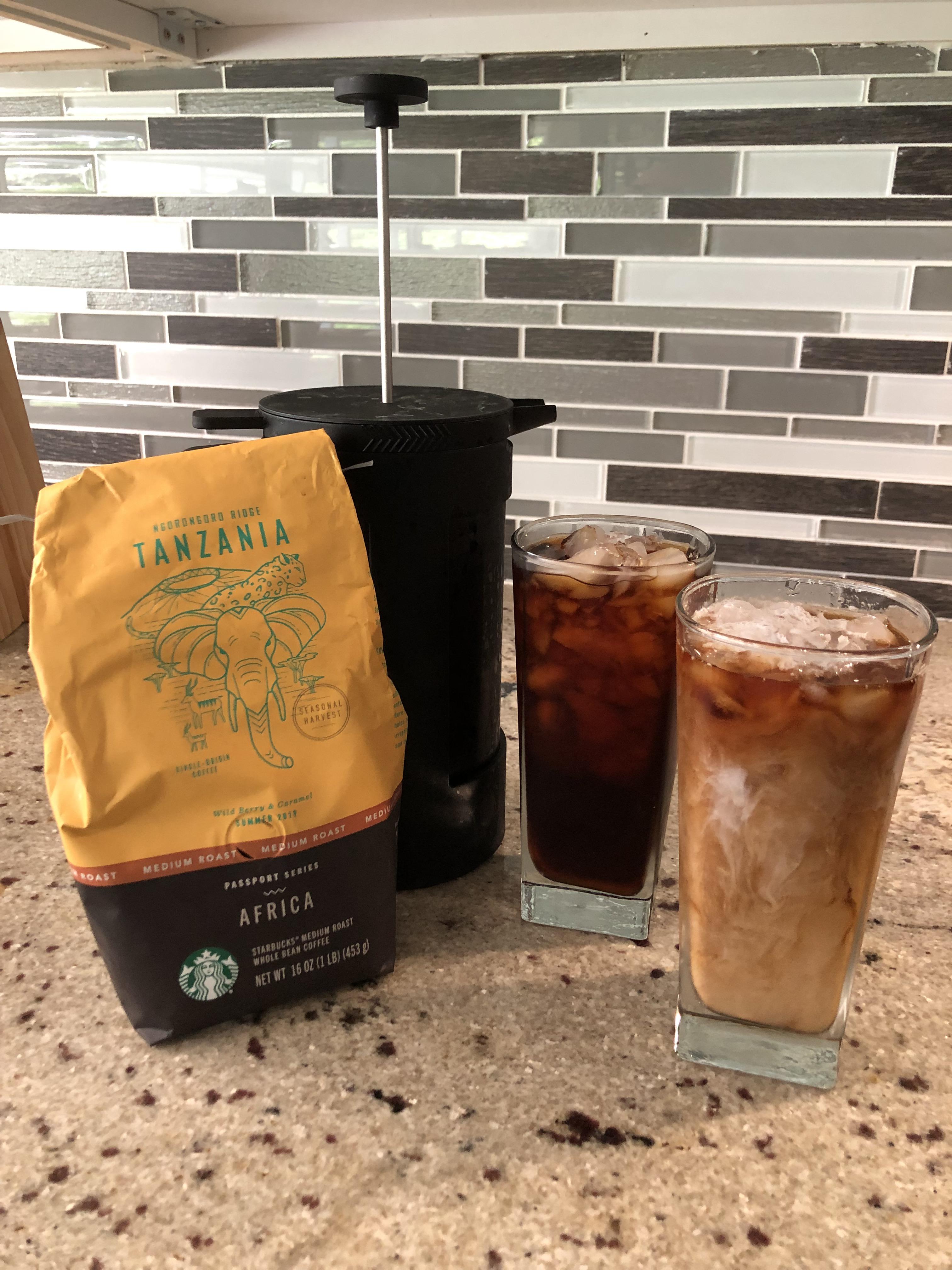 I’ve been using my French press to make Tanzania cold brew. It really