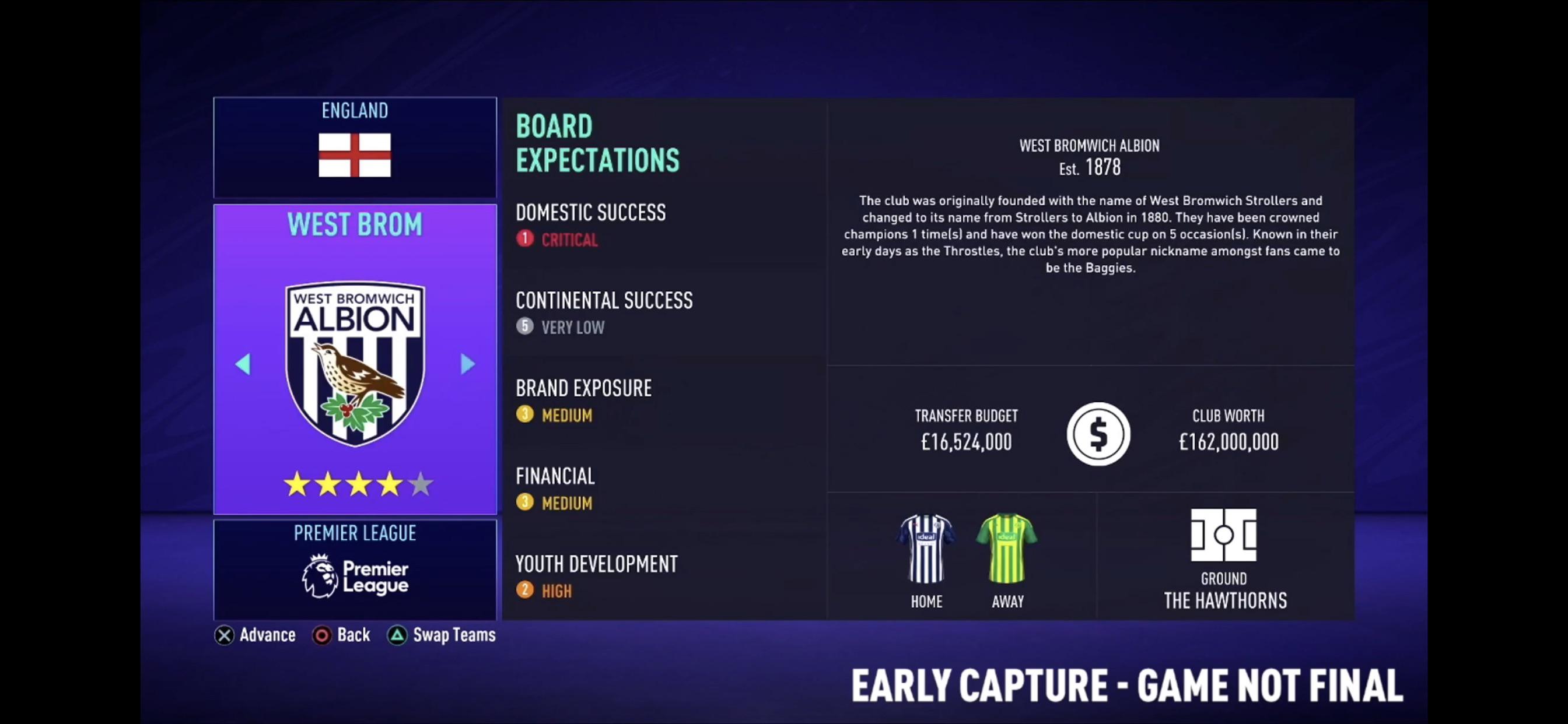 Fifa 21 West Brom Career Mode Budget. Not final, could go up. WBAfootball