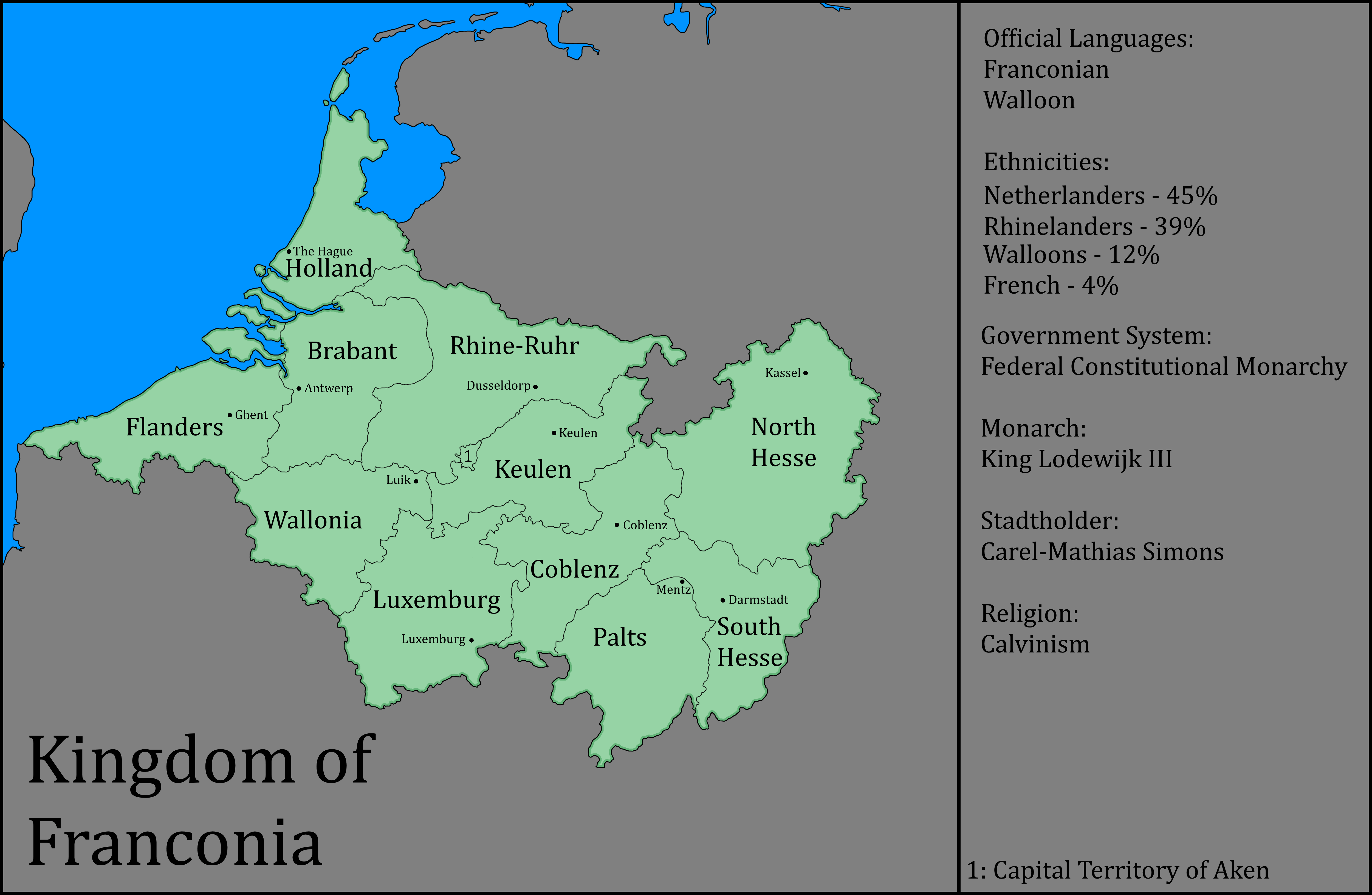 Kingdom of Franconia (circa 1850) r/imaginarymaps