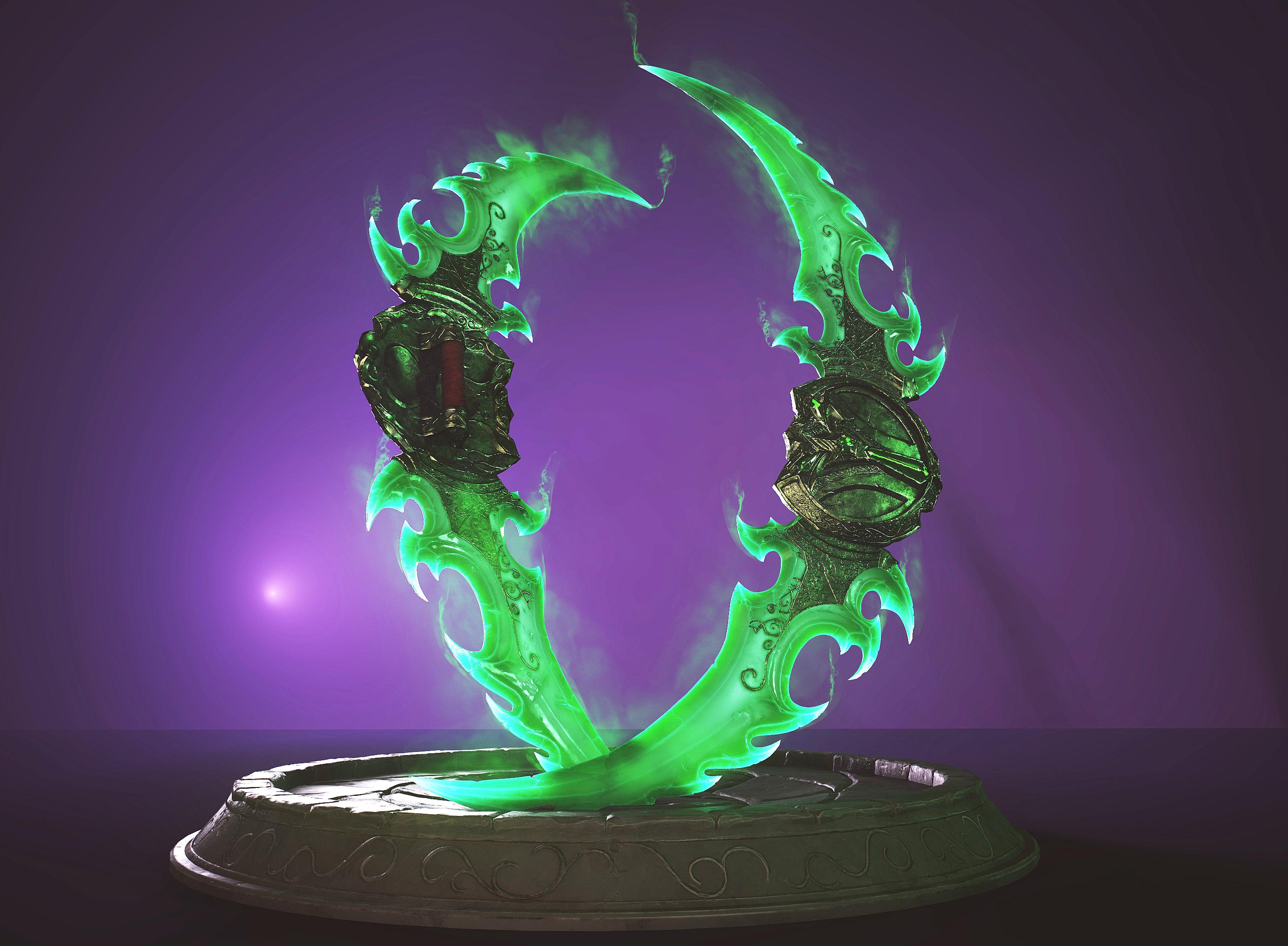 I made the Twin Blades of Azzinoth , Game ready model + 3d Print . Links in comments. r/wow