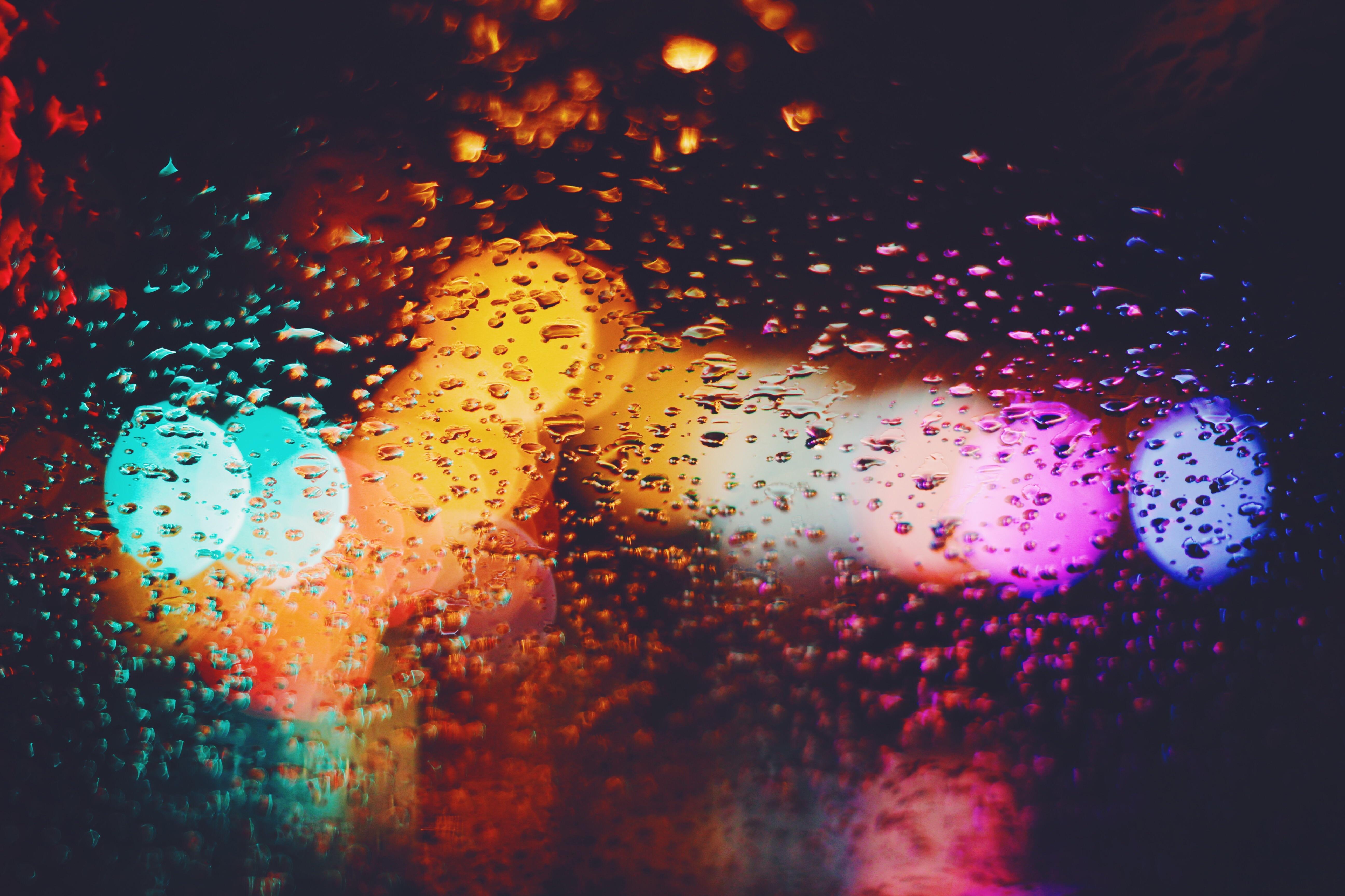 Raining at night with some neon light. r/raining